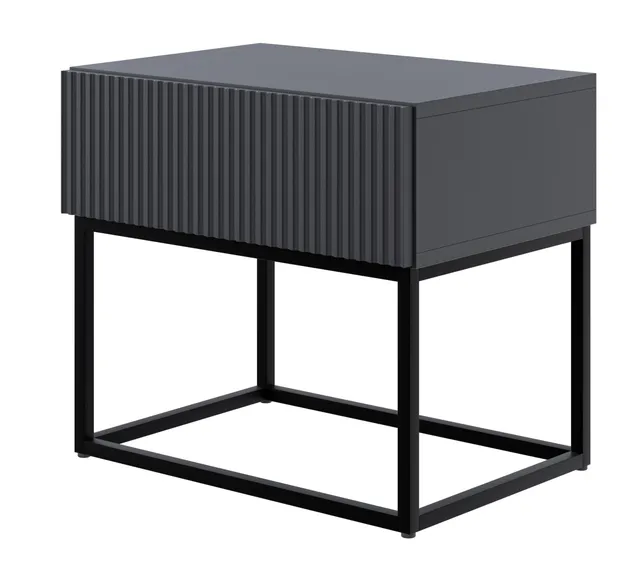 selsey-veldio-nachttisch-50-cm-mit-schublade-und-gefr-ster-front-schwarz image 1
