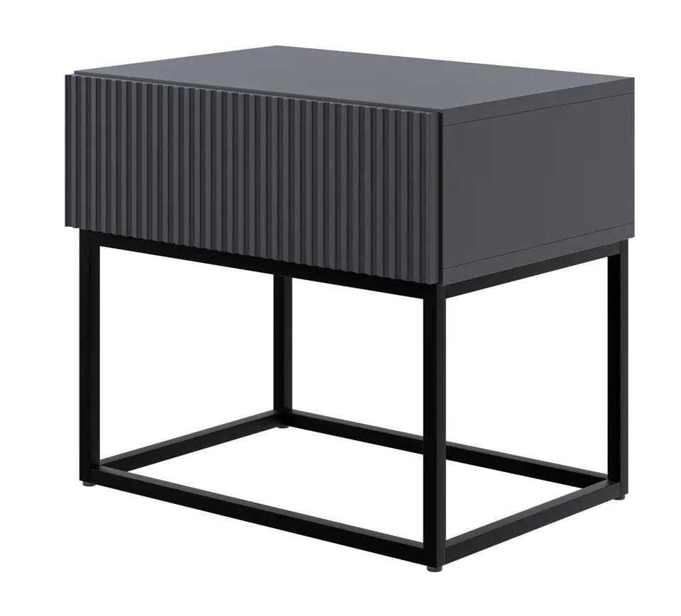 selsey-veldio-nachttisch-50-cm-mit-schublade-und-gefr-ster-front-schwarz image 1