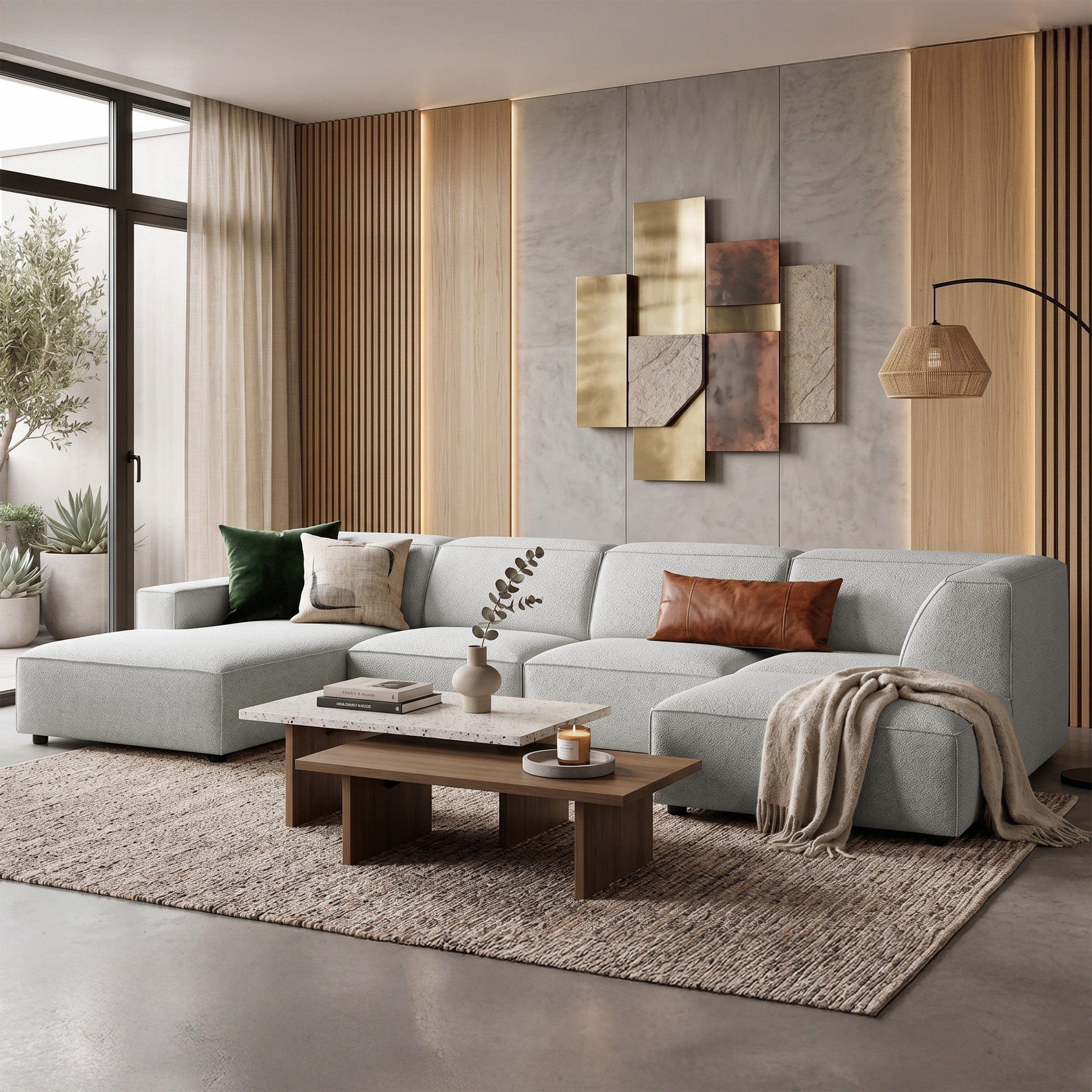 selsey-sellmo-gro-es-u-f-rmiges-modulares-ecksofa-mit-pouf-rechtsseitig-hellgrau image 2