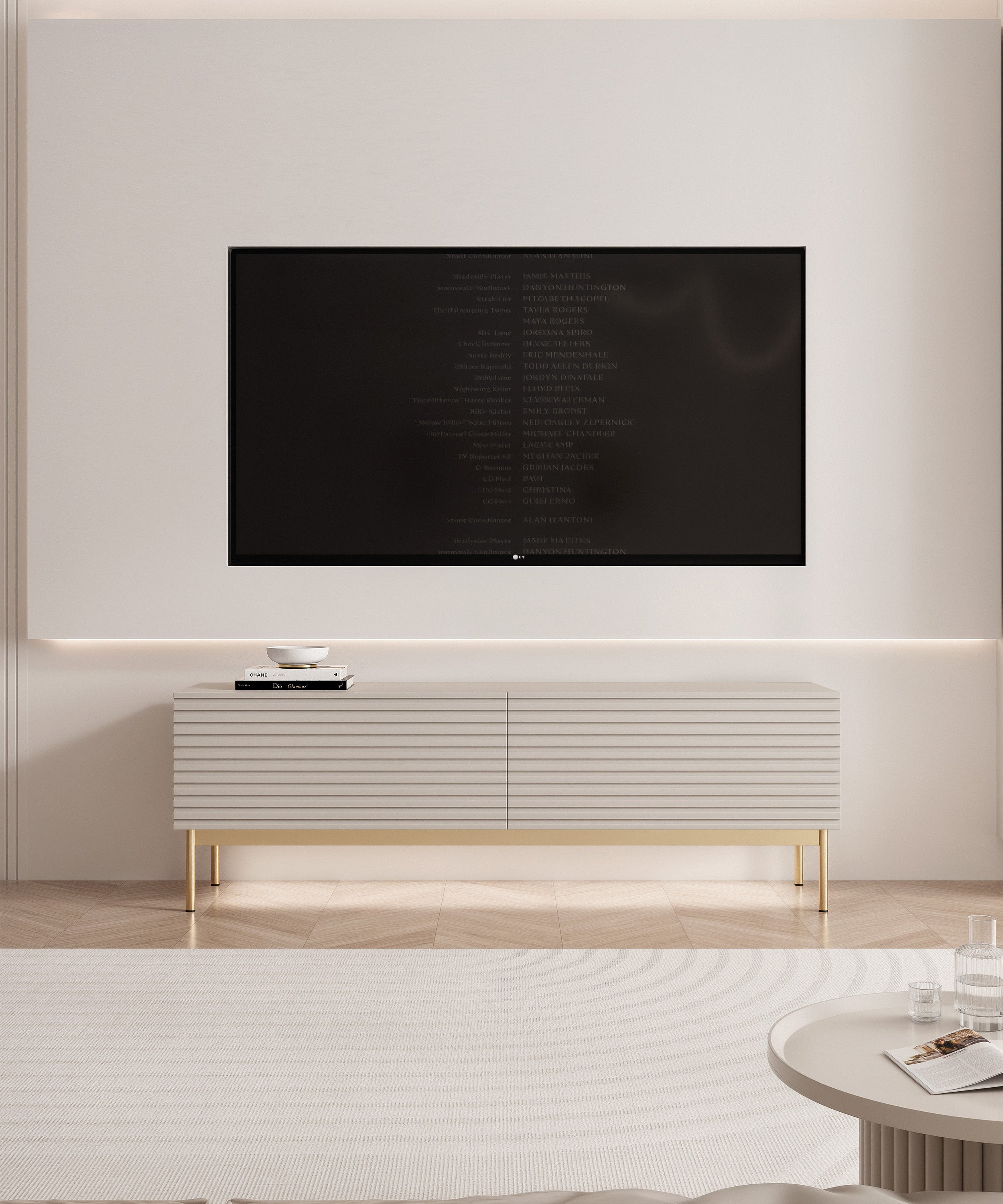 selsey-linearis-tv-schrank-139-cm-kaschmir-goldene-beine-mit-led-2-klappf-cher image 4