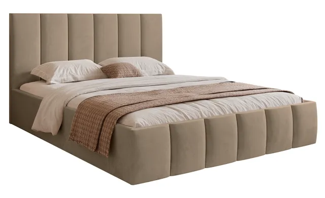 selsey-sarafino-polsterbett-180x200-cm-mit-bettkasten-dunkelbeiger-samt-metallra-2 image 1