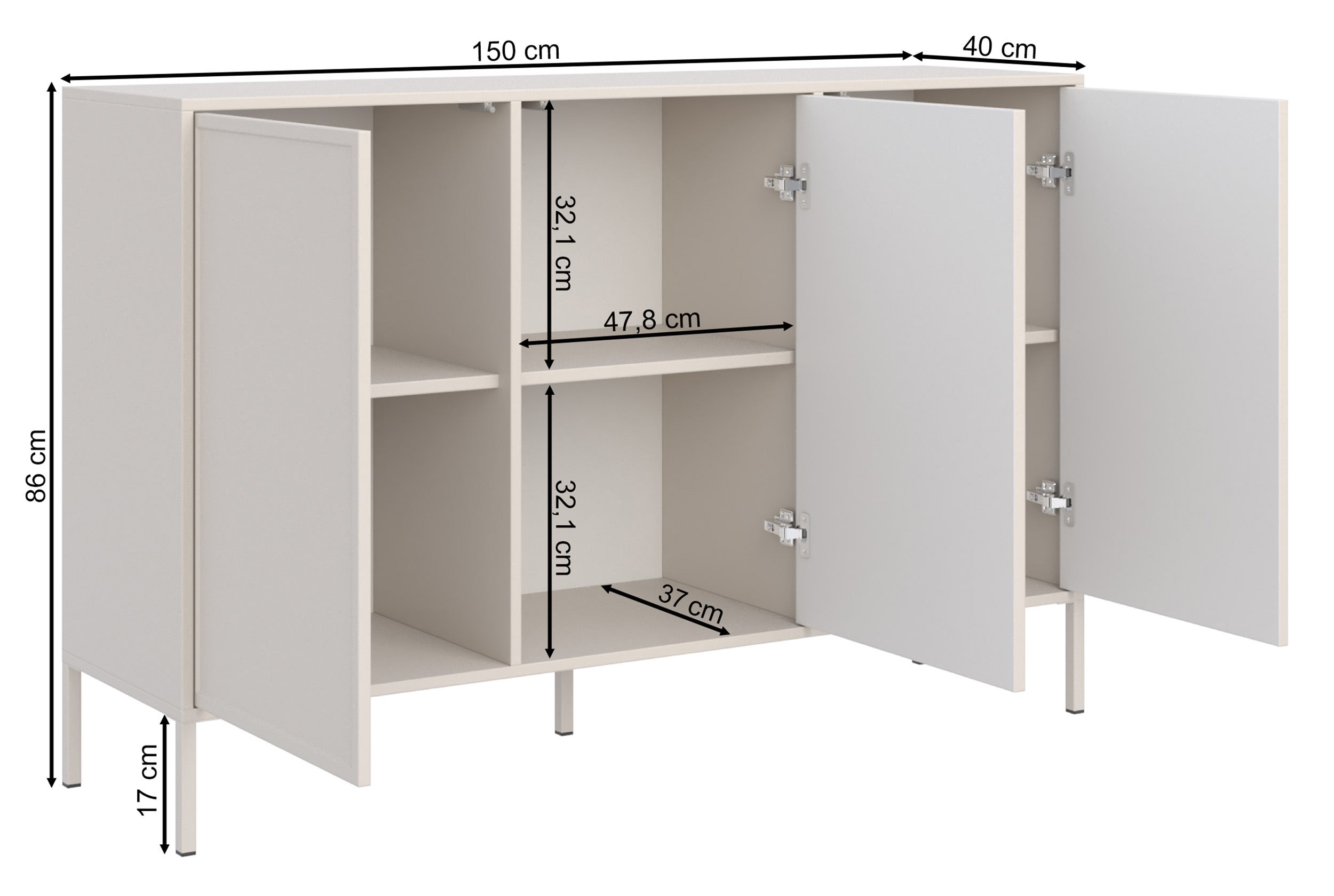 selsey-velveto-dreht-r-kommode-150-cm-wei image 7