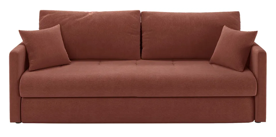 selsey-dreisitziges-schlafsofa-lorro-mit-stauraum-kupferfarbene-chenille image 1