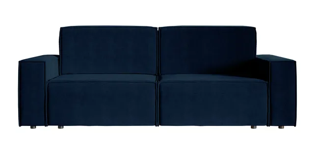 selsey-copertino-dreisitziges-schlafsofa-marineblauer-velours-wasserabweisend image 1