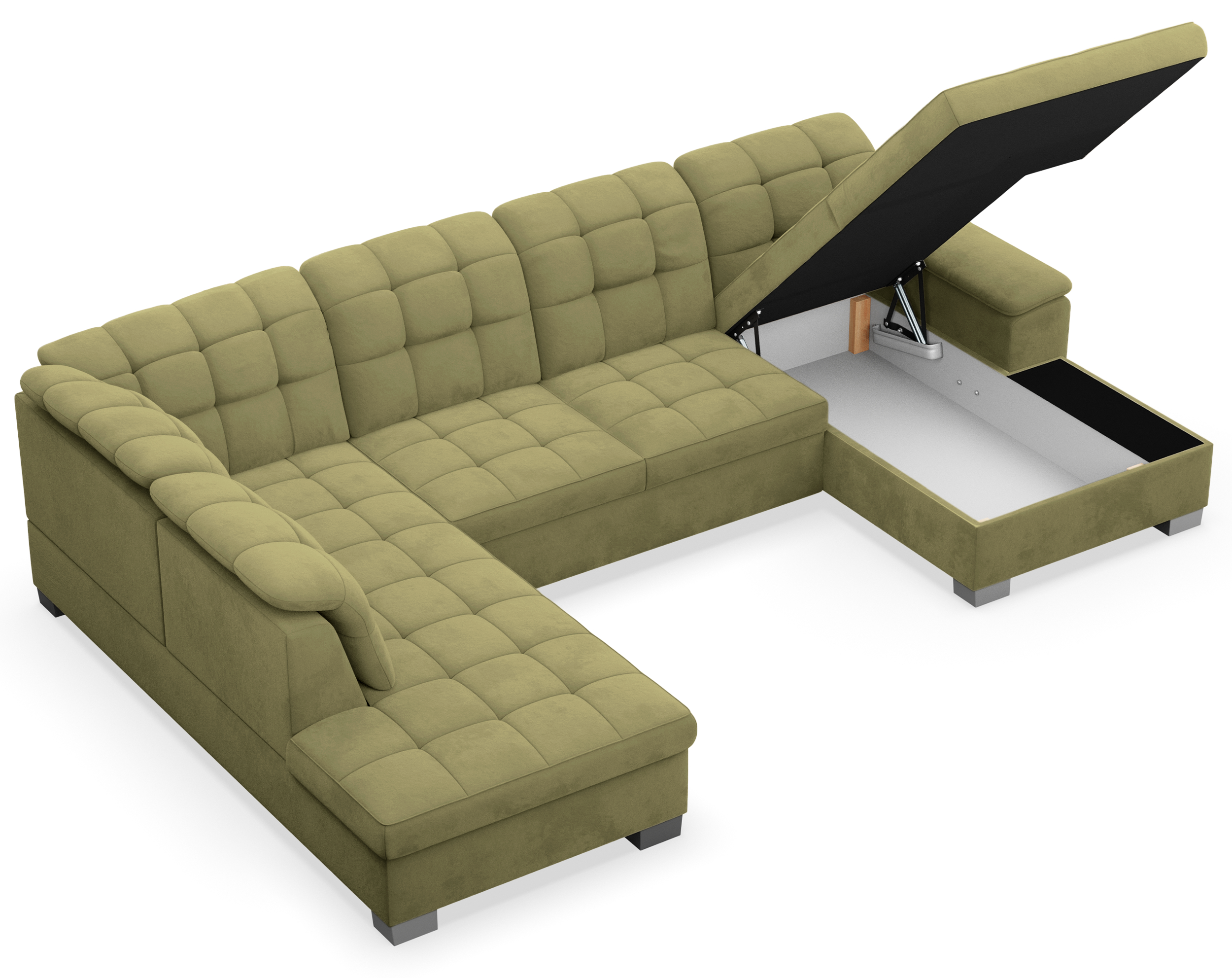 selsey-jamaal-ecksofa-u-f-rmig-rechts-mit-schlaffunktion-und-stauraum-olivgr-ner image 6