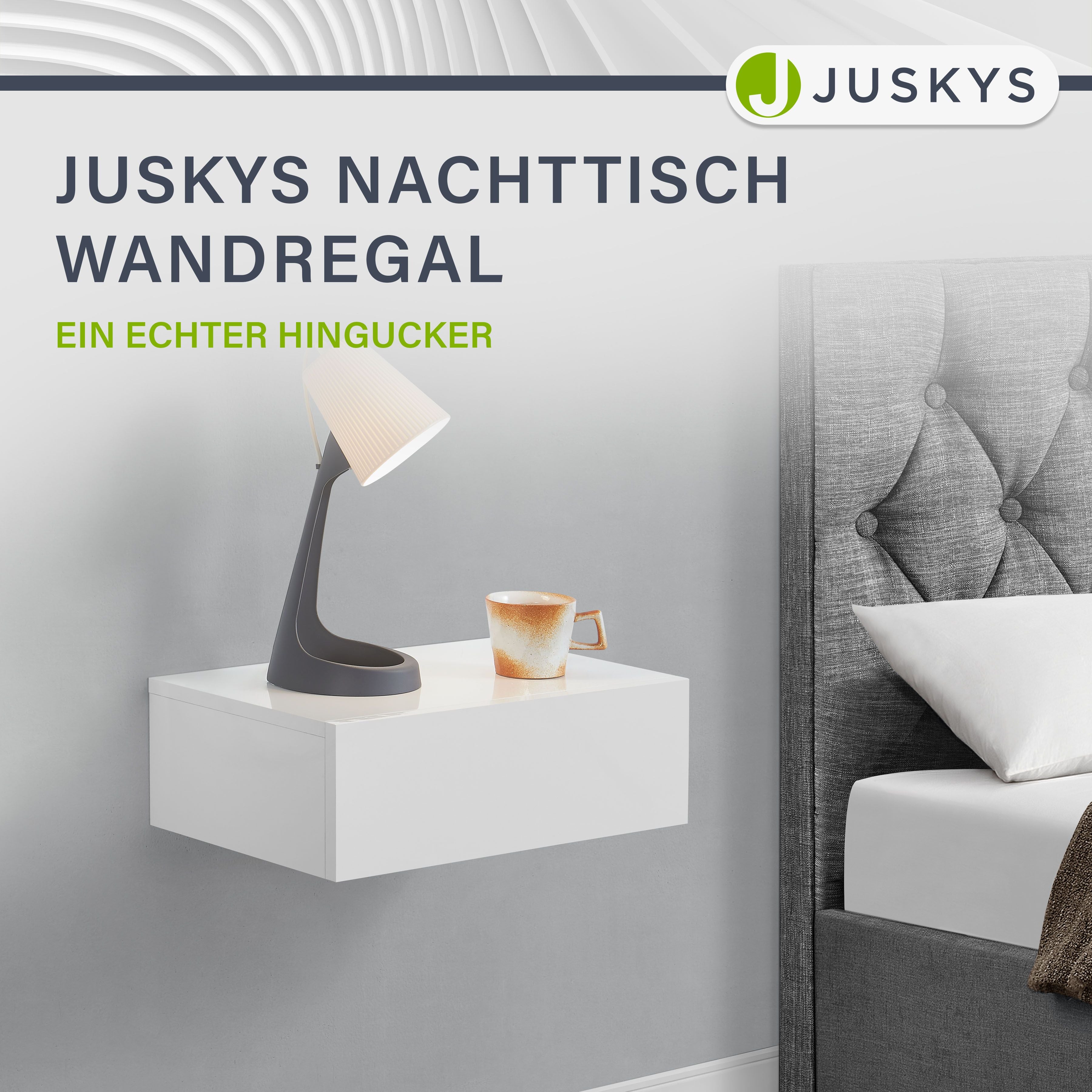 juskys-2er-set-nachttisch-h-ngend-46x30x15-cm-schweberegal-mit-schublade-wei image 8
