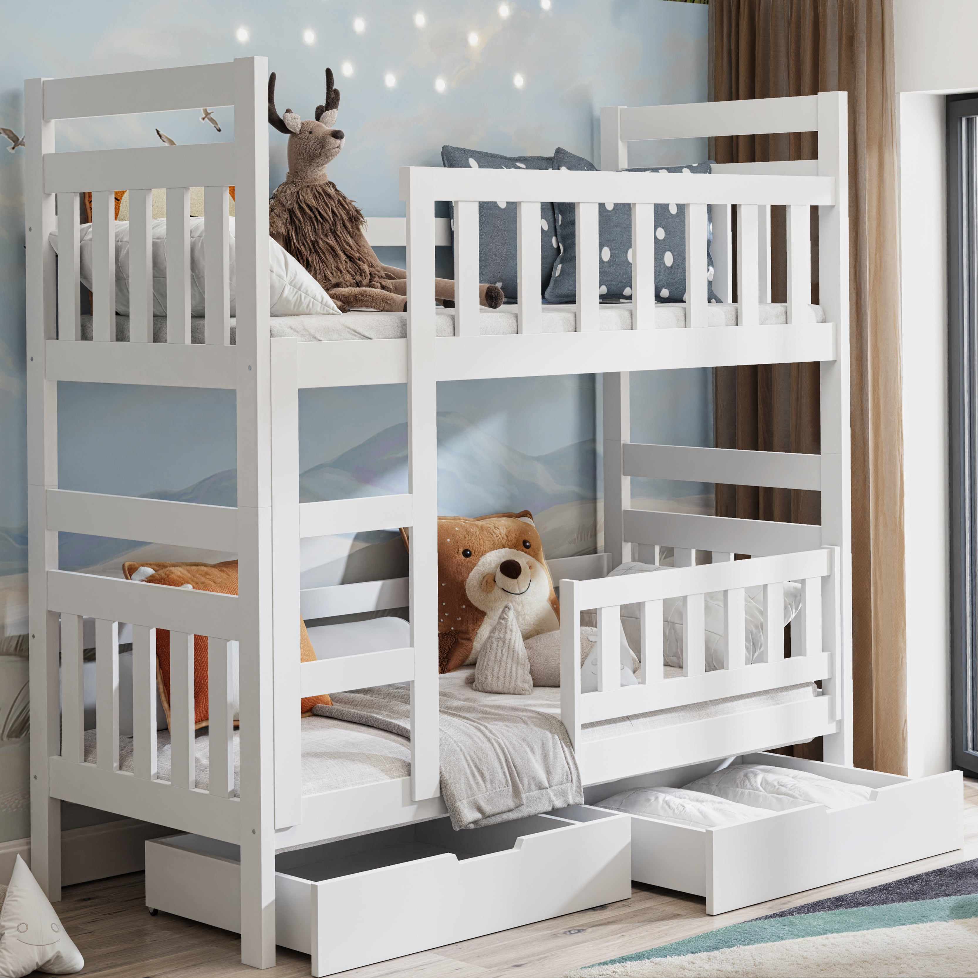 selsey-dromi-etagenbett-80x185-cm-mit-schubladen-wei image 2