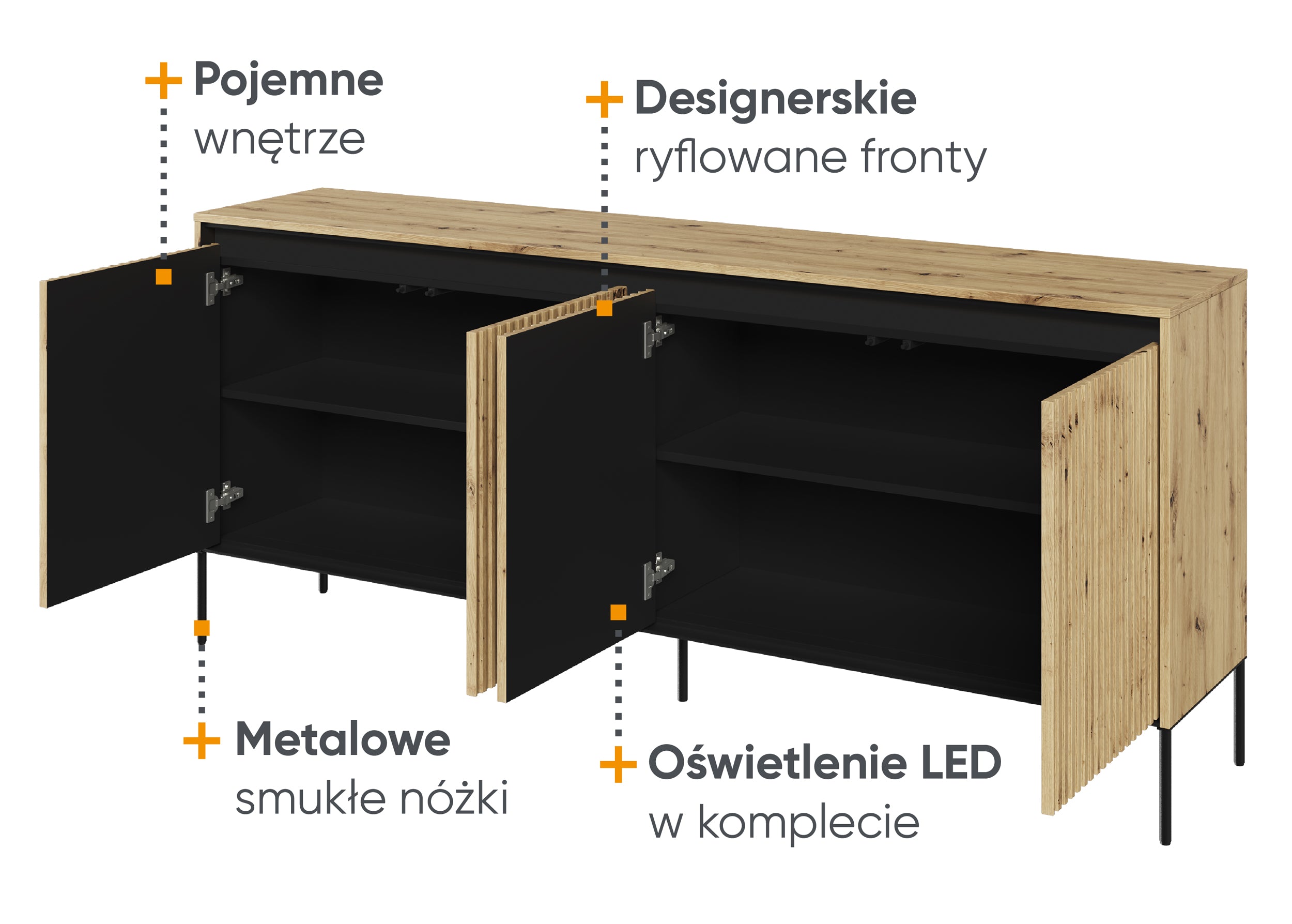 selsey-trend-niedrige-kommode-193-cm-vierfl-gelig-mit-led-artisan-eiche image 5