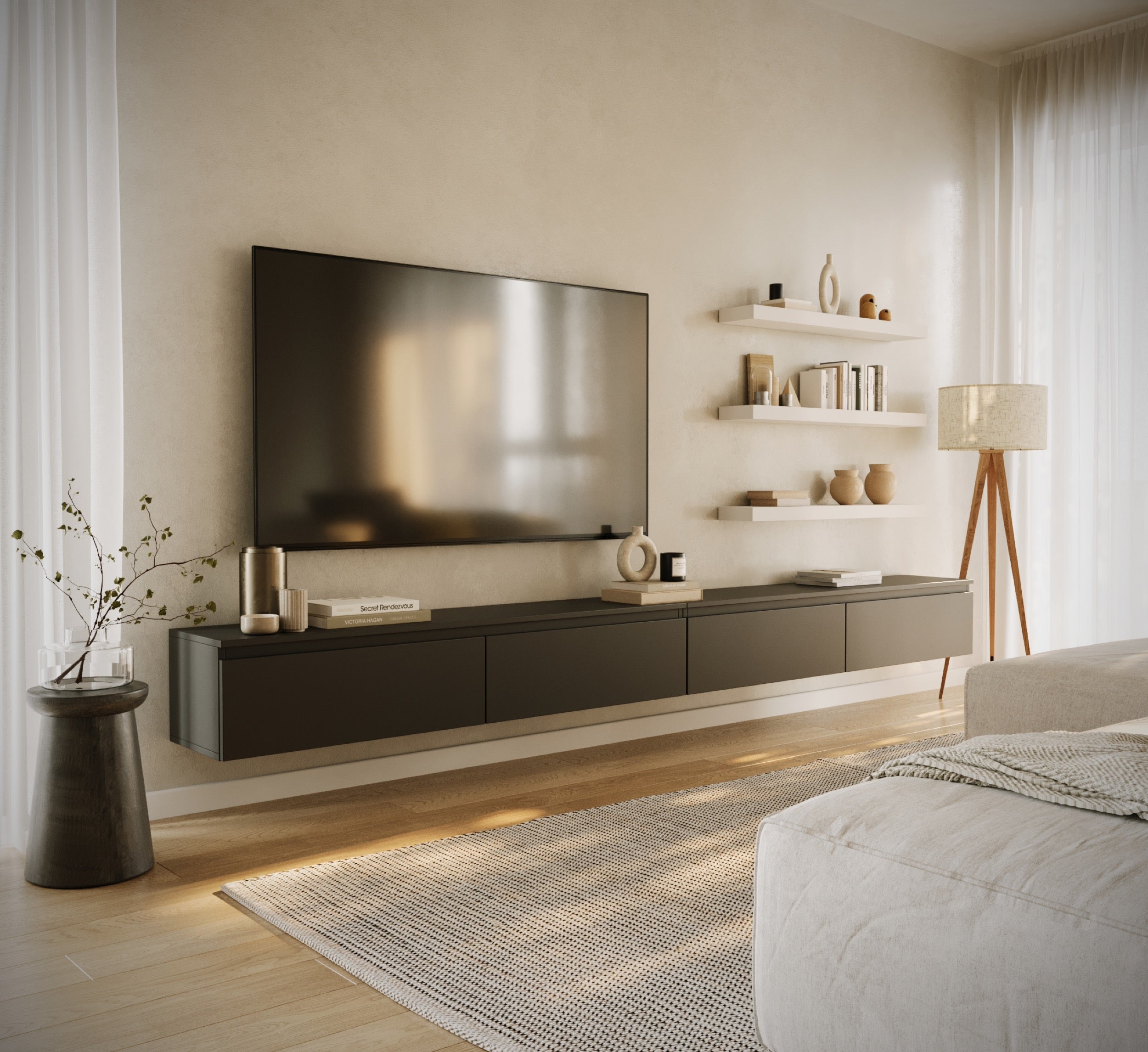 selsey-h-ngeschrank-bemmi-f-r-tv-300-cm-schwarz image 2