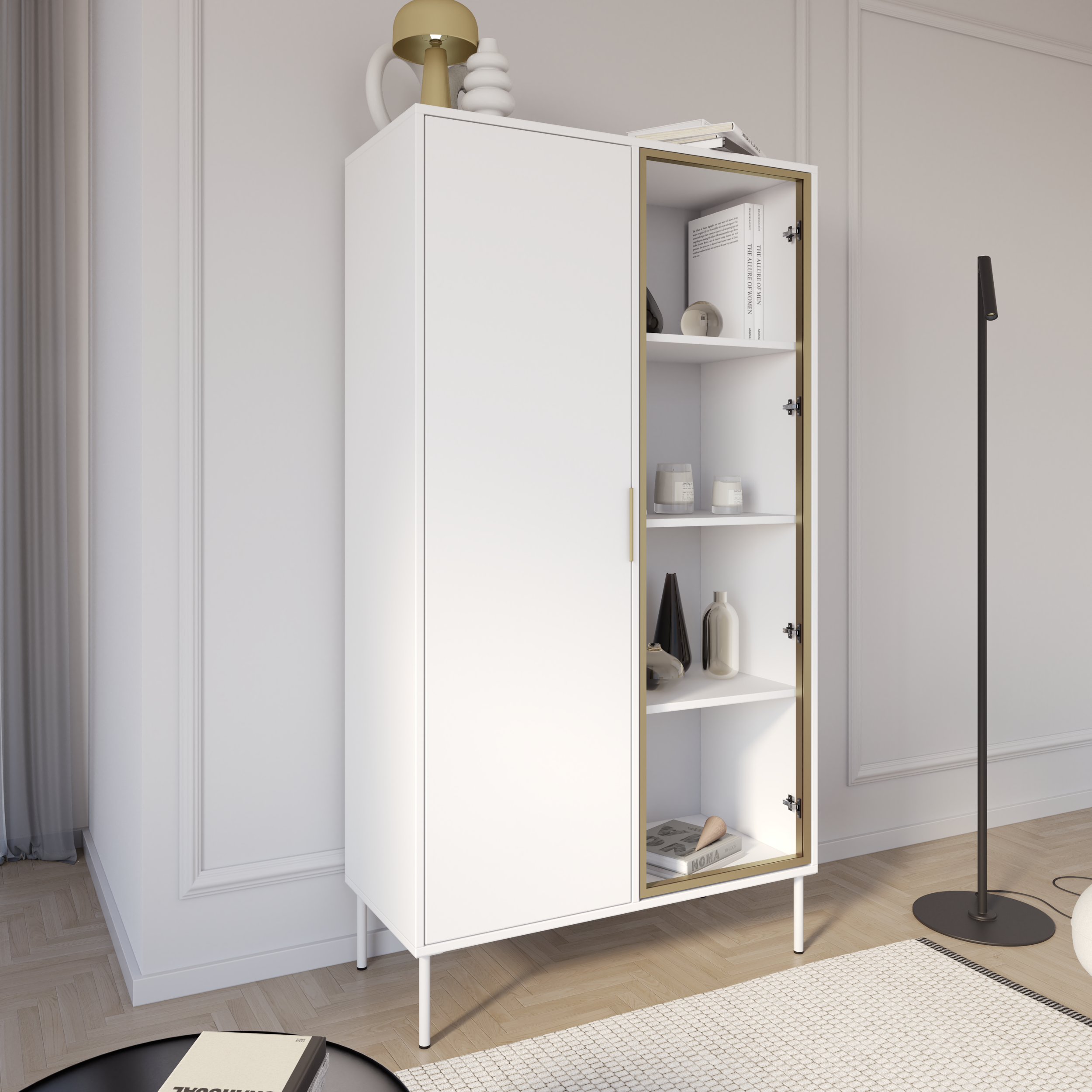 selsey-vena-zweifl-geliger-schrank-mit-glasfront-90-cm-wei image 4