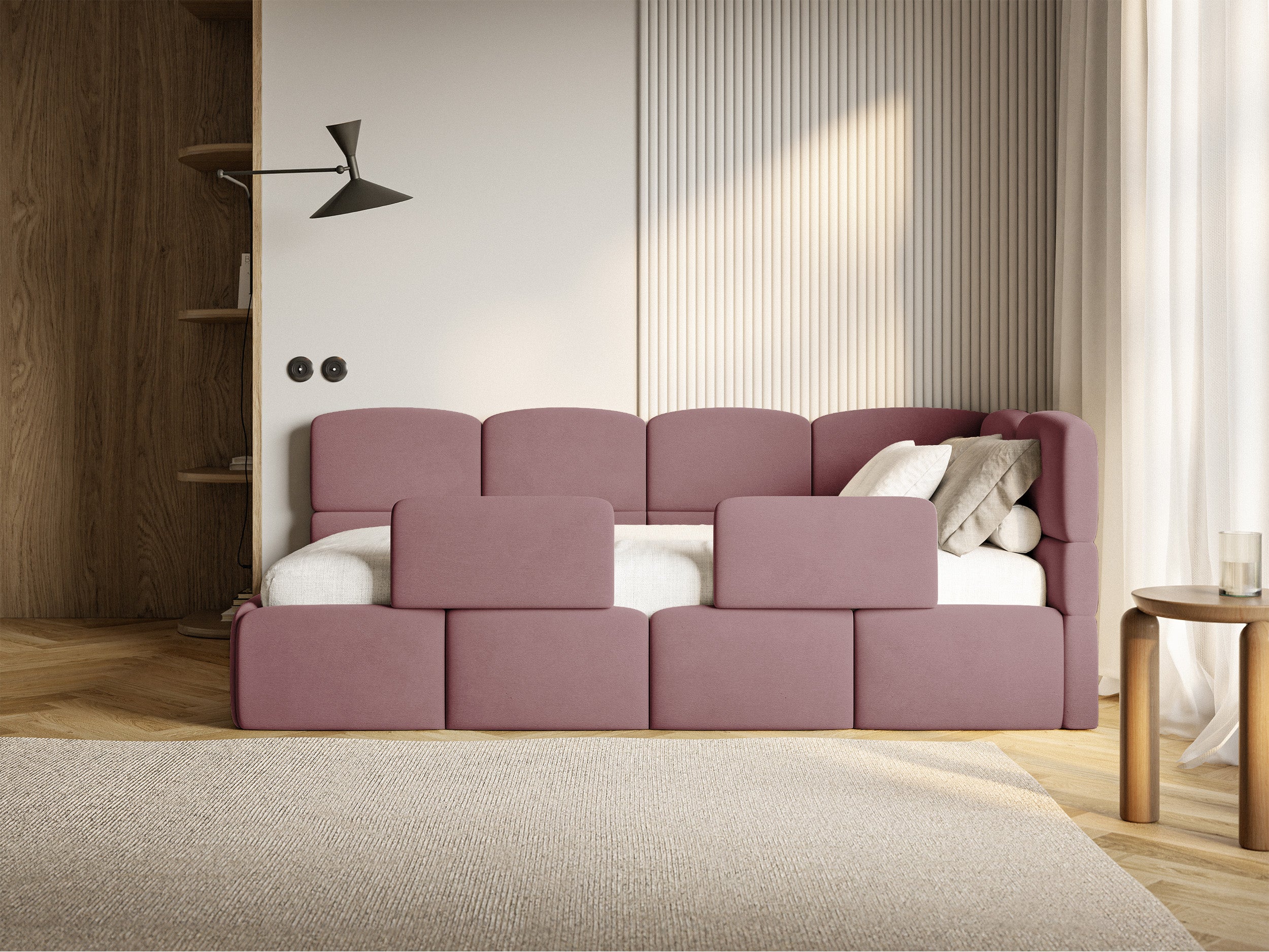 selsey-cloudy-jugendbett-90x200-cm-rechts-mit-stauraum-rosa-velours image 5
