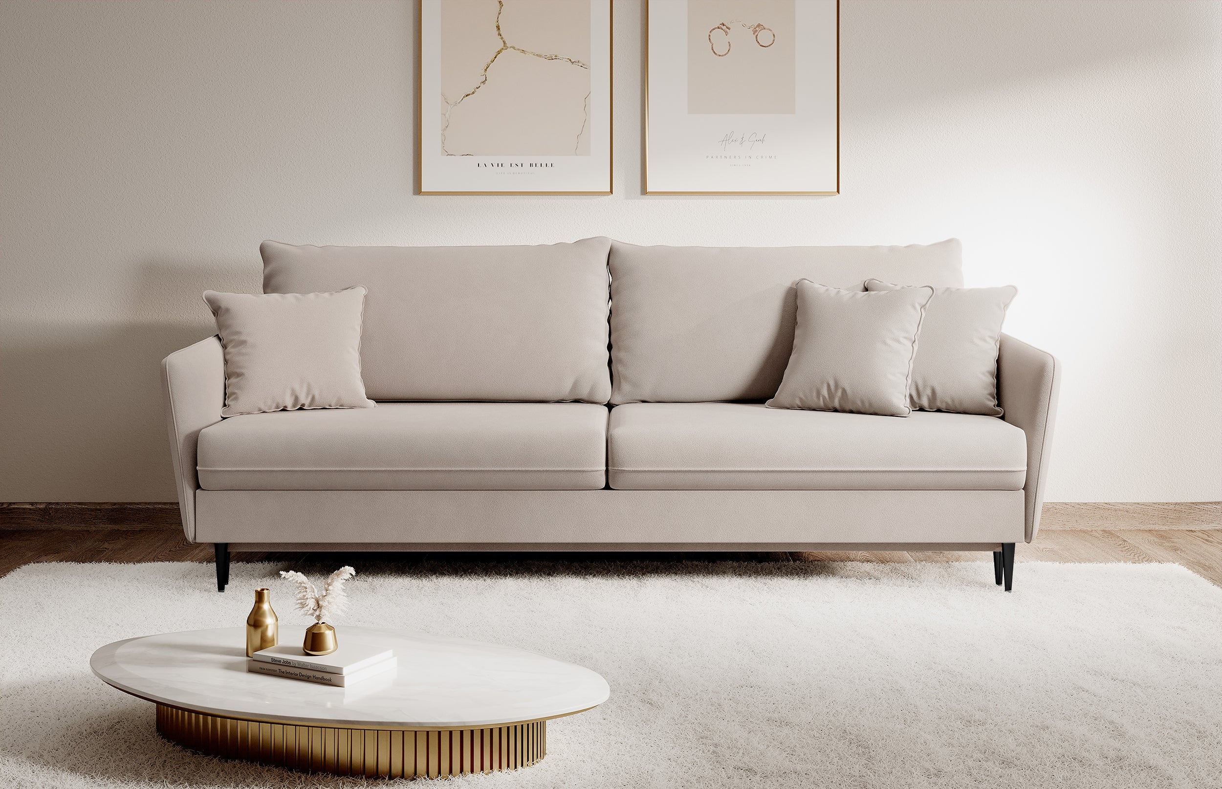 selsey-volio-dreisitziges-schlafsofa-hellgrau-beige-samt-wasserabweisend image 3