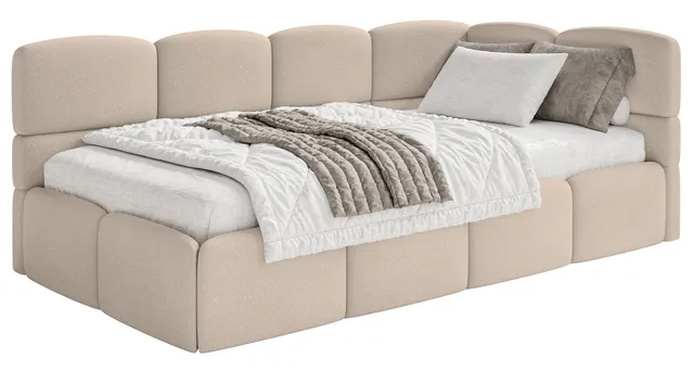 selsey-cloudy-jugendbett-90x200-cm-rechtsseitig-mit-stauraum-beige-chenille image 1