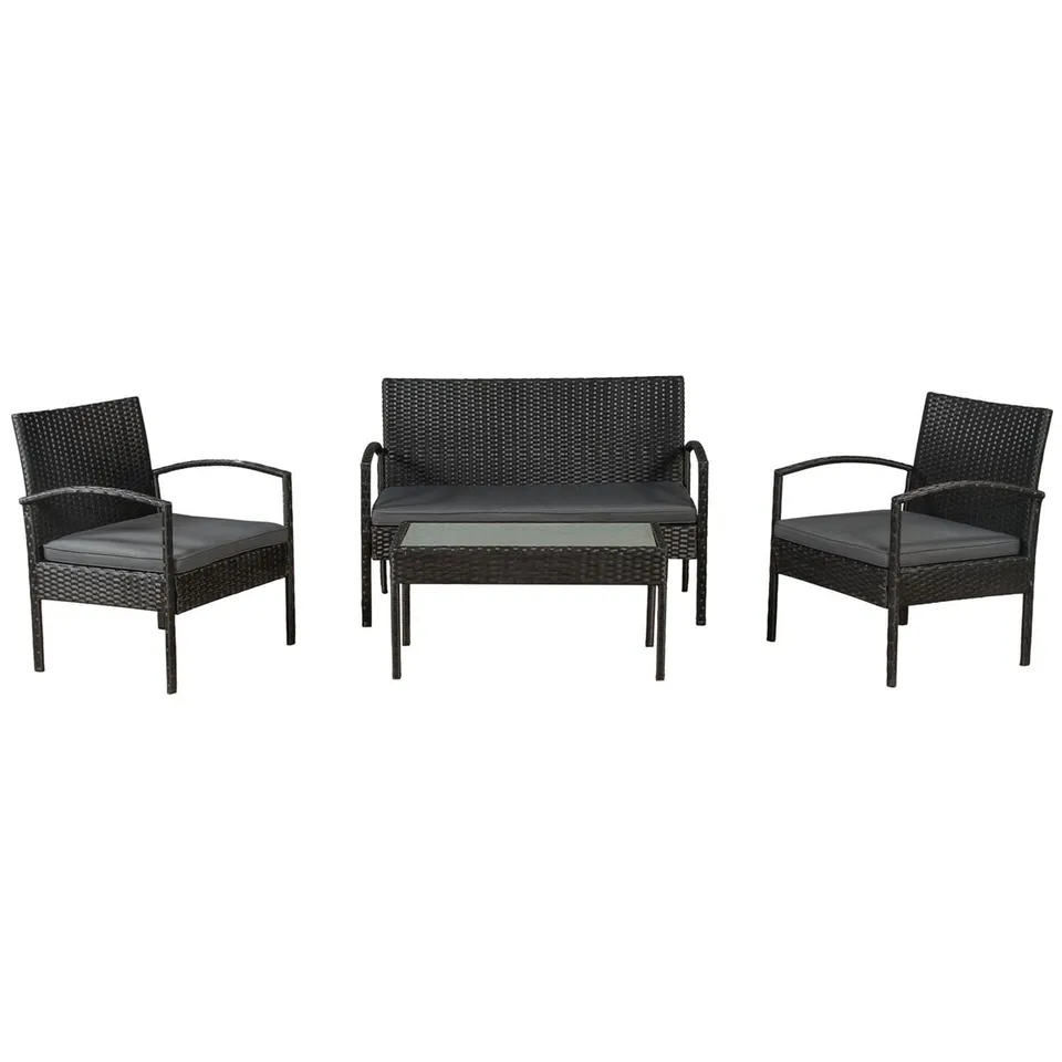 juskys-polyrattan-sitzgruppe-trinidad-4-teilig-f-r-4-personen-schwarz-grau image 1