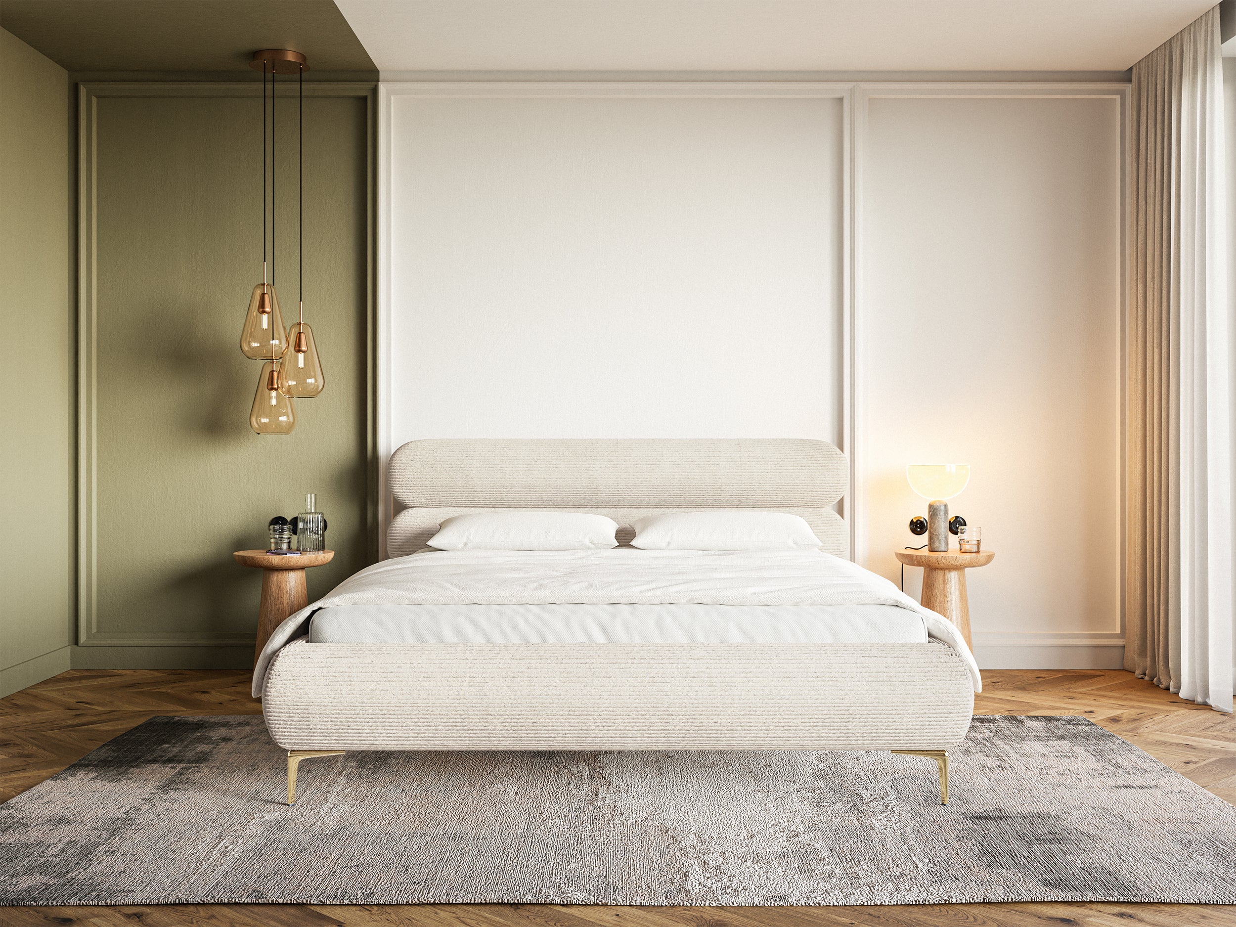 selsey-roule-cord-gepolstertes-bett-160x200-cm-hellbeige-goldene-beine image 3