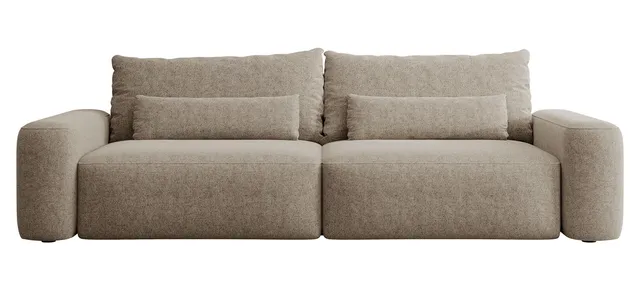 selsey-carnos-dreisitziges-ausklappbares-sofa-hellbraun-chenille-wasserabweisend image 1