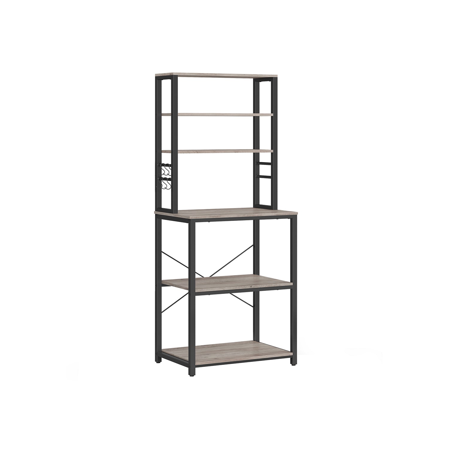 vasagle-k-chenregal-40-x-60-x-167-cm-standregal-4-ablagen-vintagebraun-schwarz image 5