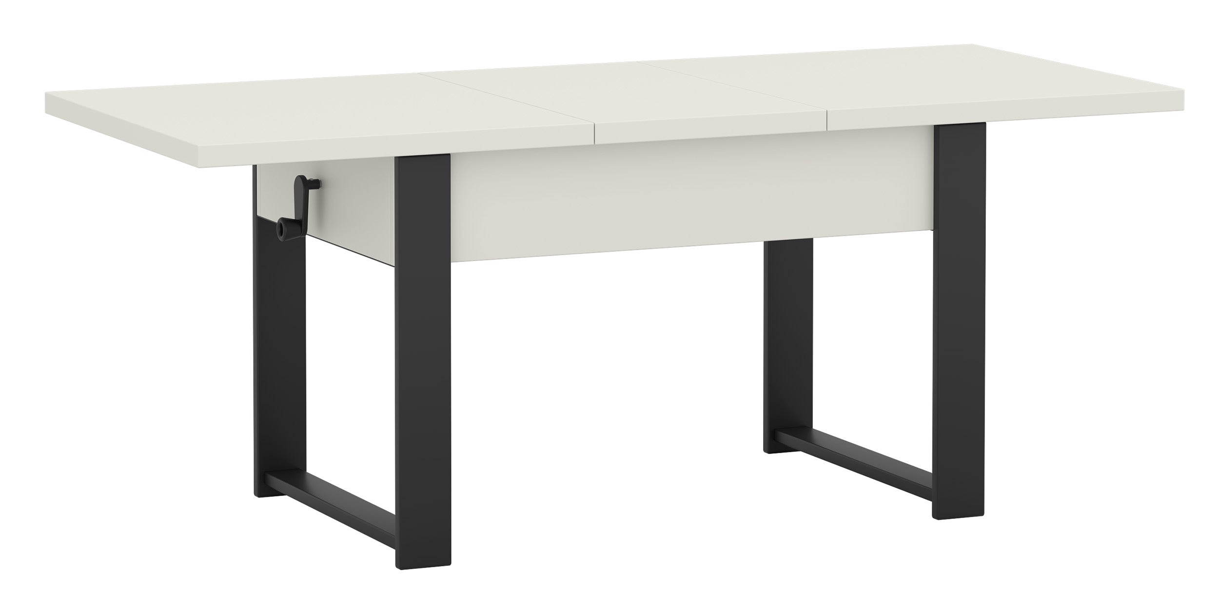 selsey-hugo-ausziehbarer-couchtisch-120-157-x67-cm-alpenwei-mit-schwarzen-beinen image 3