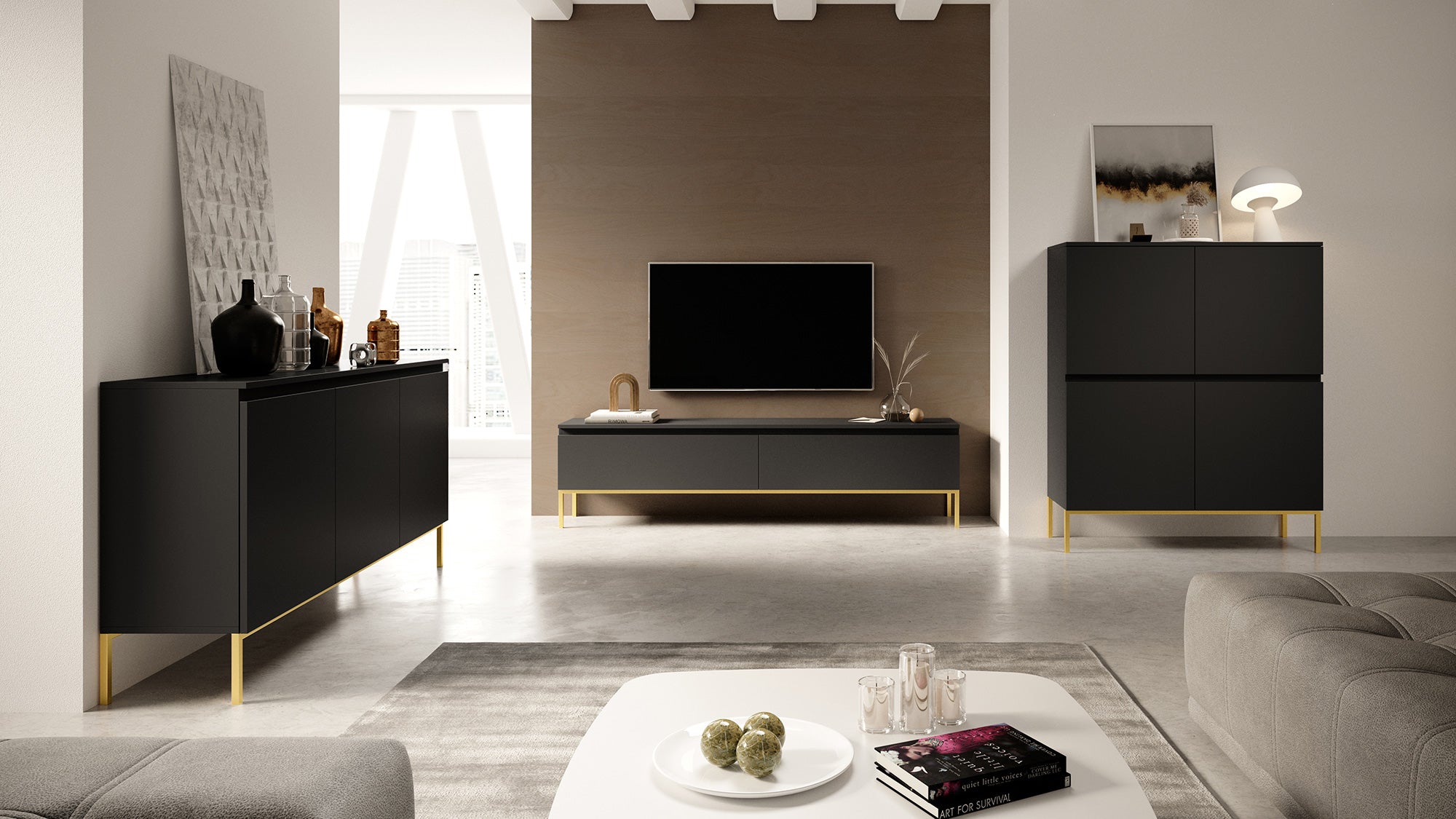 selsey-bemmi-tv-schrank-175-cm-schwarz-mit-goldenen-beinen image 3