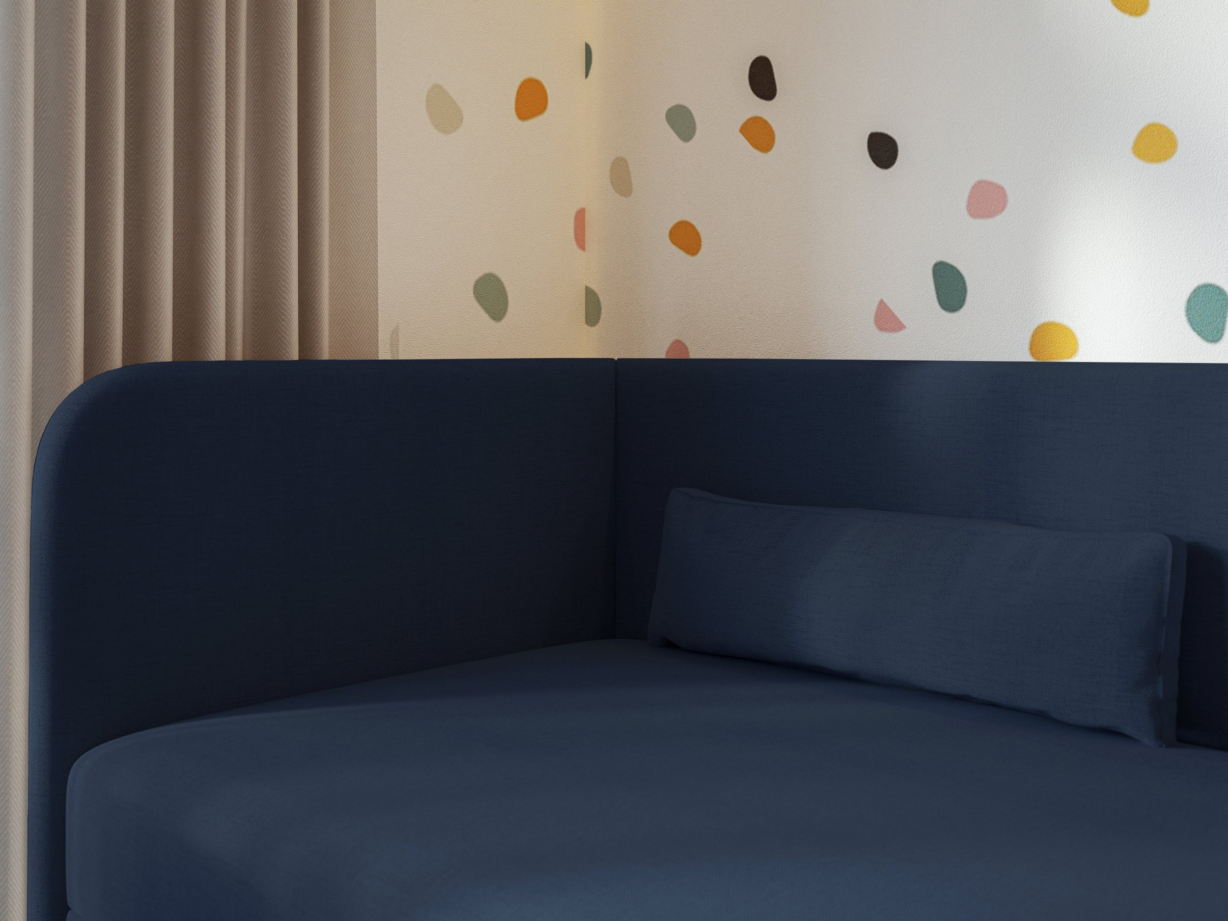 selsey-calmmo-jugendbett-90x200-cm-linksseitig-marineblau-chenille-mit-stauraum image 5