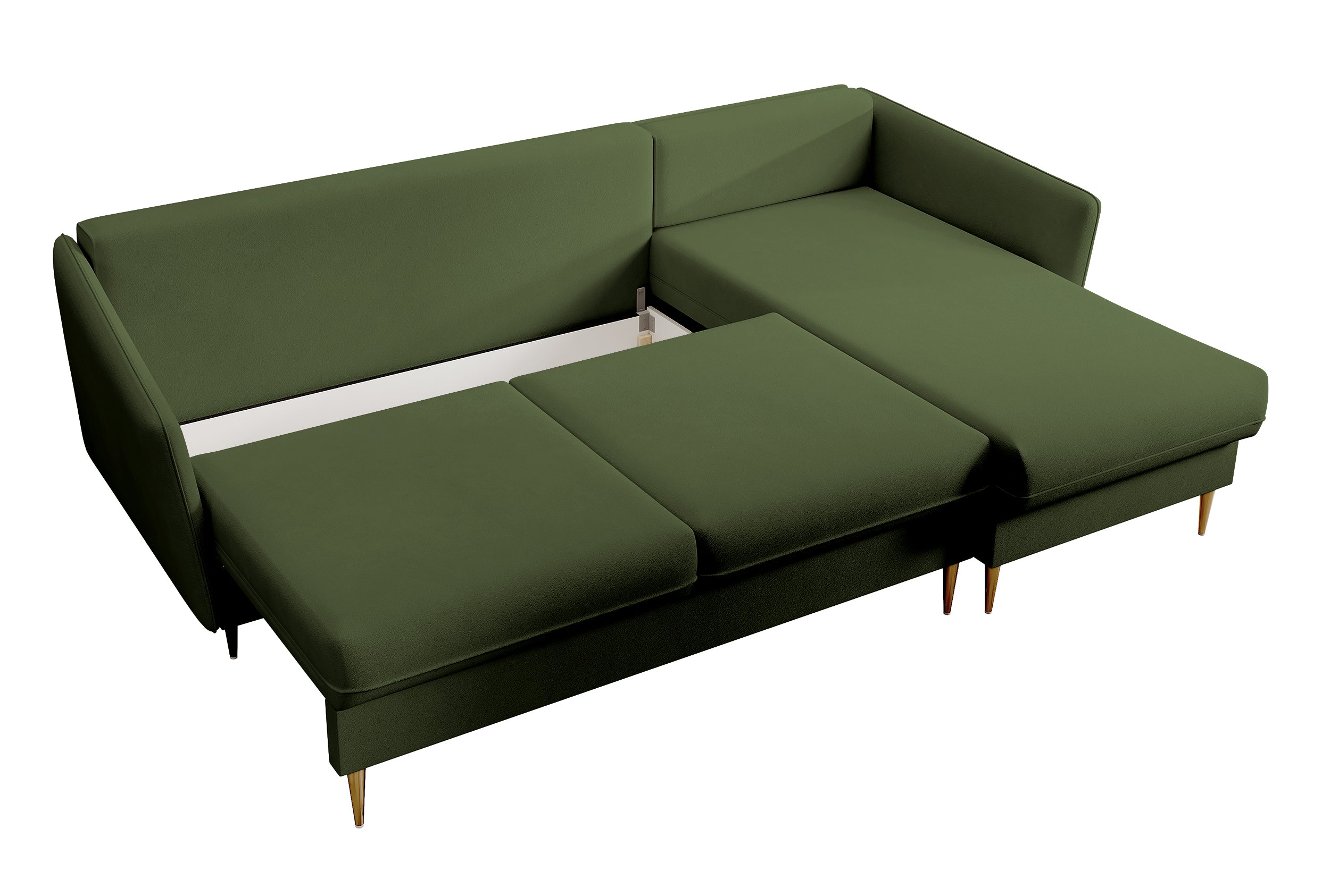 selsey-volio-ecksofa-mit-schlaffunktion-olivgr-n-samt-wasserabweisend-goldene-be image 7