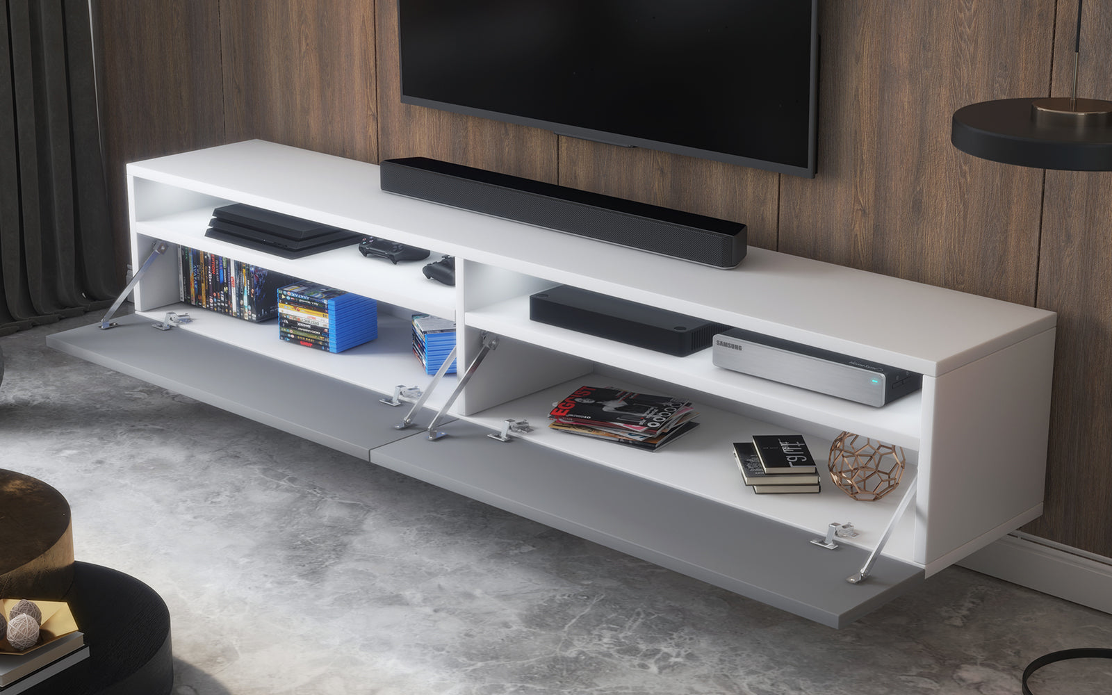 selsey-rednaw-tv-schrank-180-cm-wei-matt-grau-hochglanz-mit-beleuchtung image 4