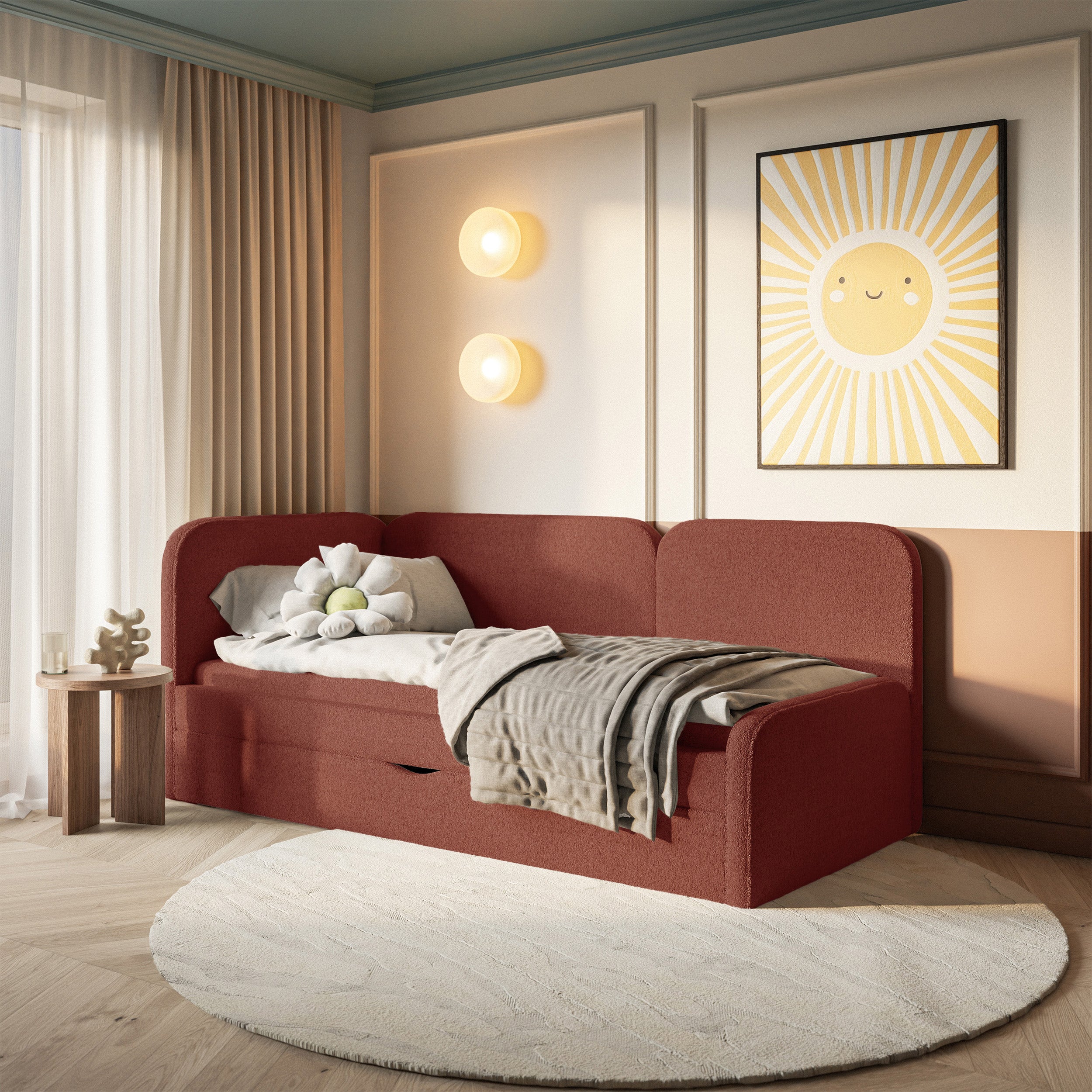 selsey-cuddy-jugendbett-90x200-cm-linksseitig-mit-matratze-und-stauraum-ziegelro image 2