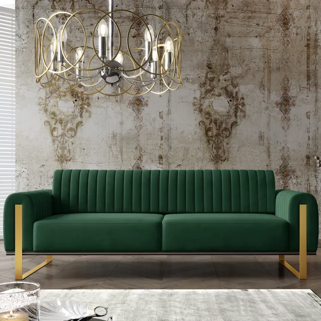 selsey-parissa-drei-sitzer-sofa-gr-ner-samt-glamour image 1