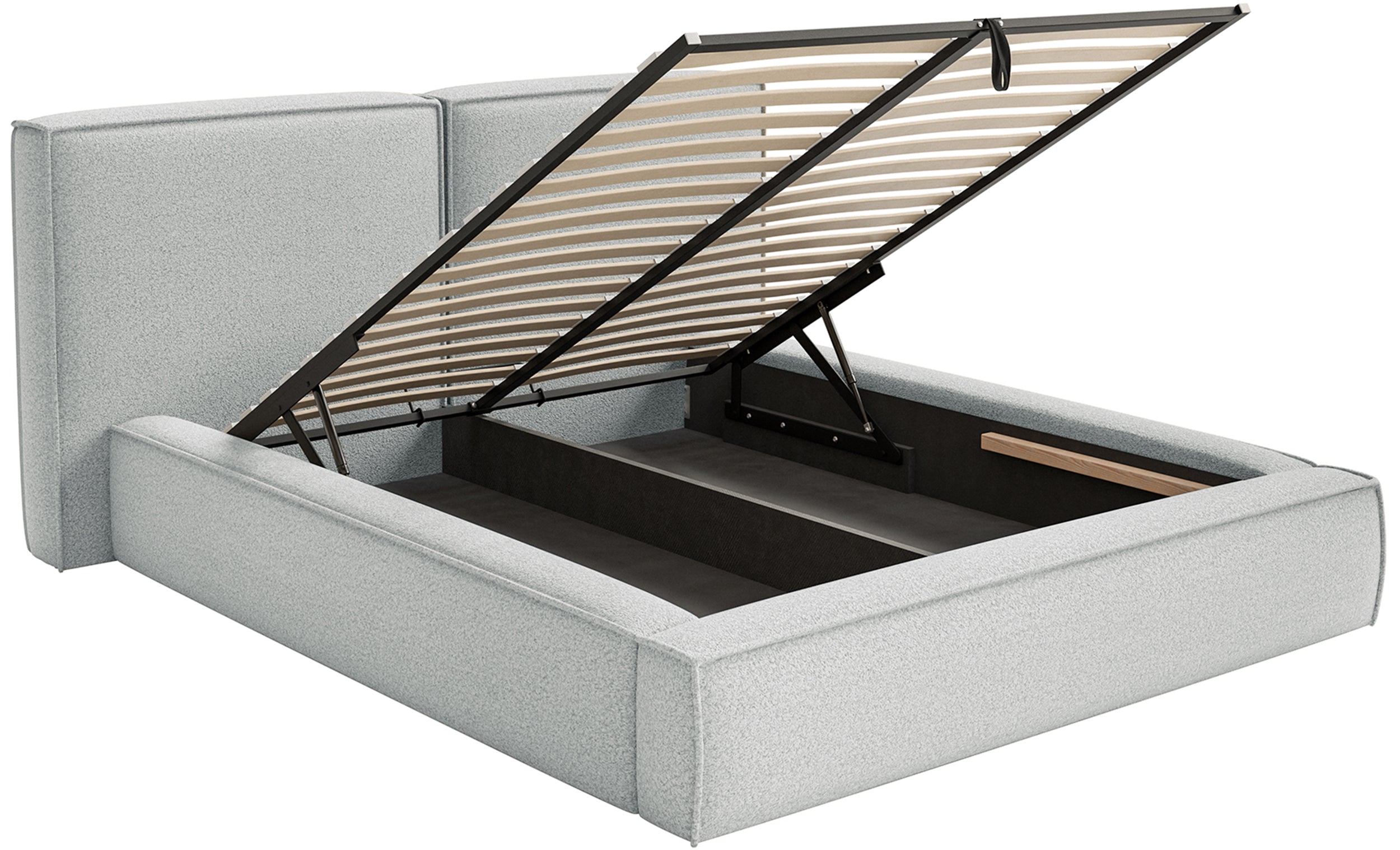 selsey-tilves-gepolstertes-bett-200x200-cm-mit-stauraum-hellgrauer-boucl-metallr image 3
