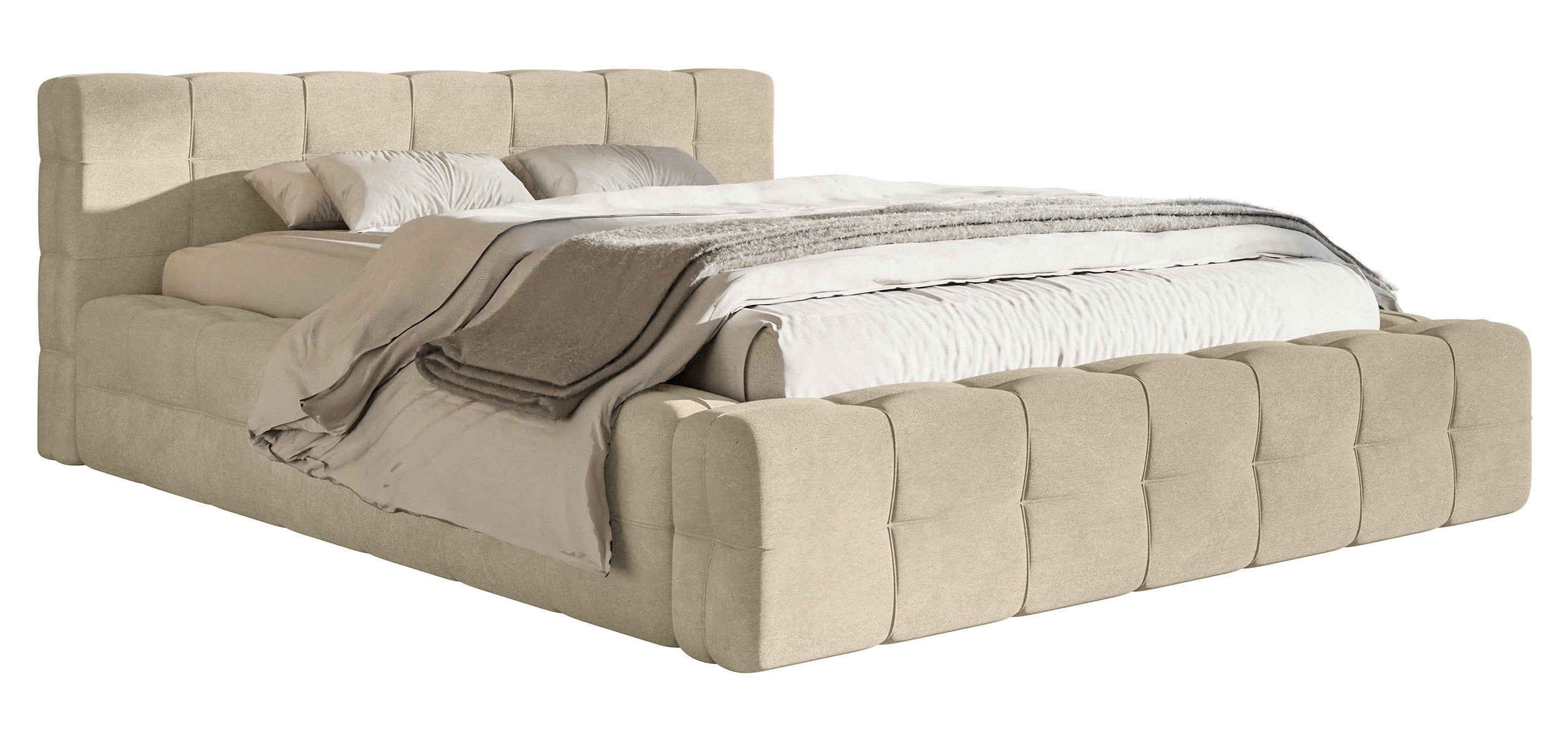 selsey-puffly-polsterbett-140x200-cm-mit-stauraum-beige-samt-metallrahmen image 1