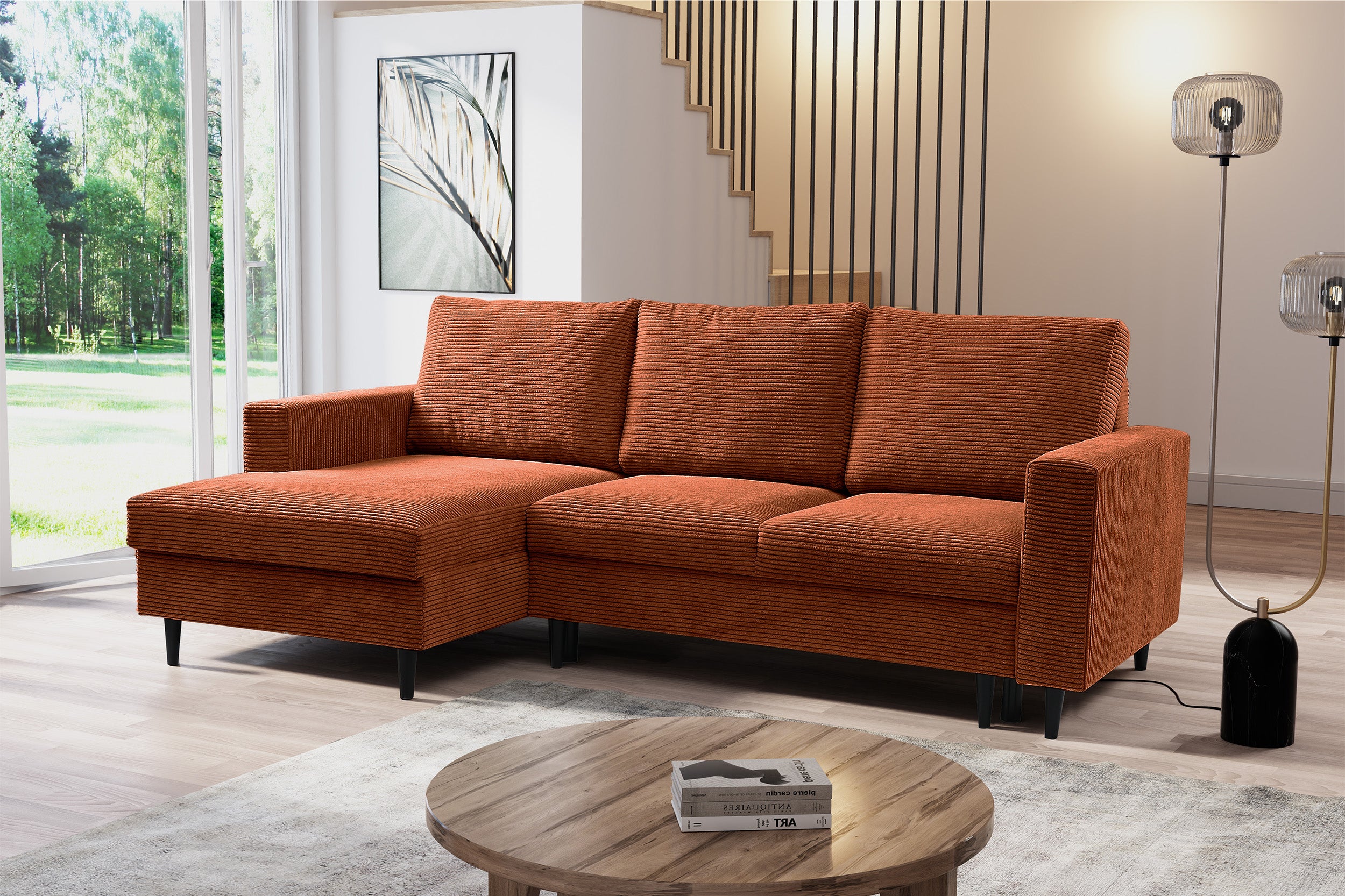 selsey-nalika-ecksofa-links-mit-schlaffunktion-und-stauraum-kupferfarbener-cord image 2