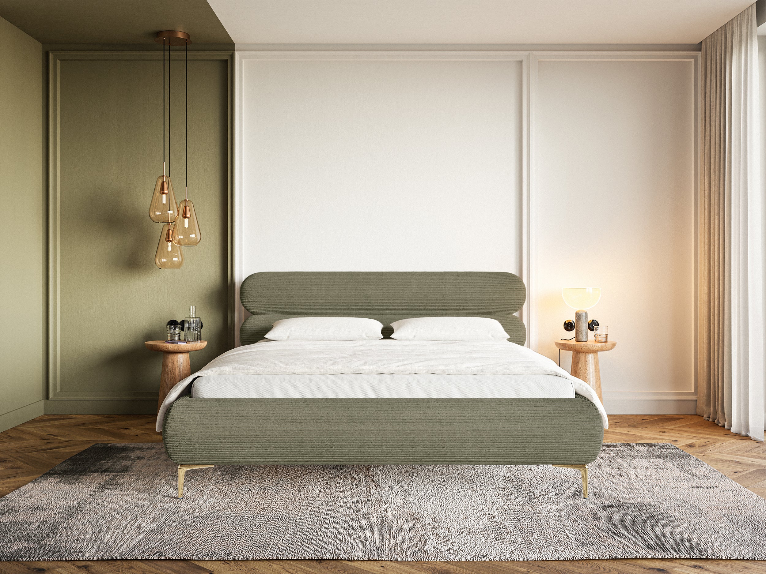 selsey-roule-polsterbett-180x200-cm-olivgr-ner-cordstoff-goldene-beine image 3