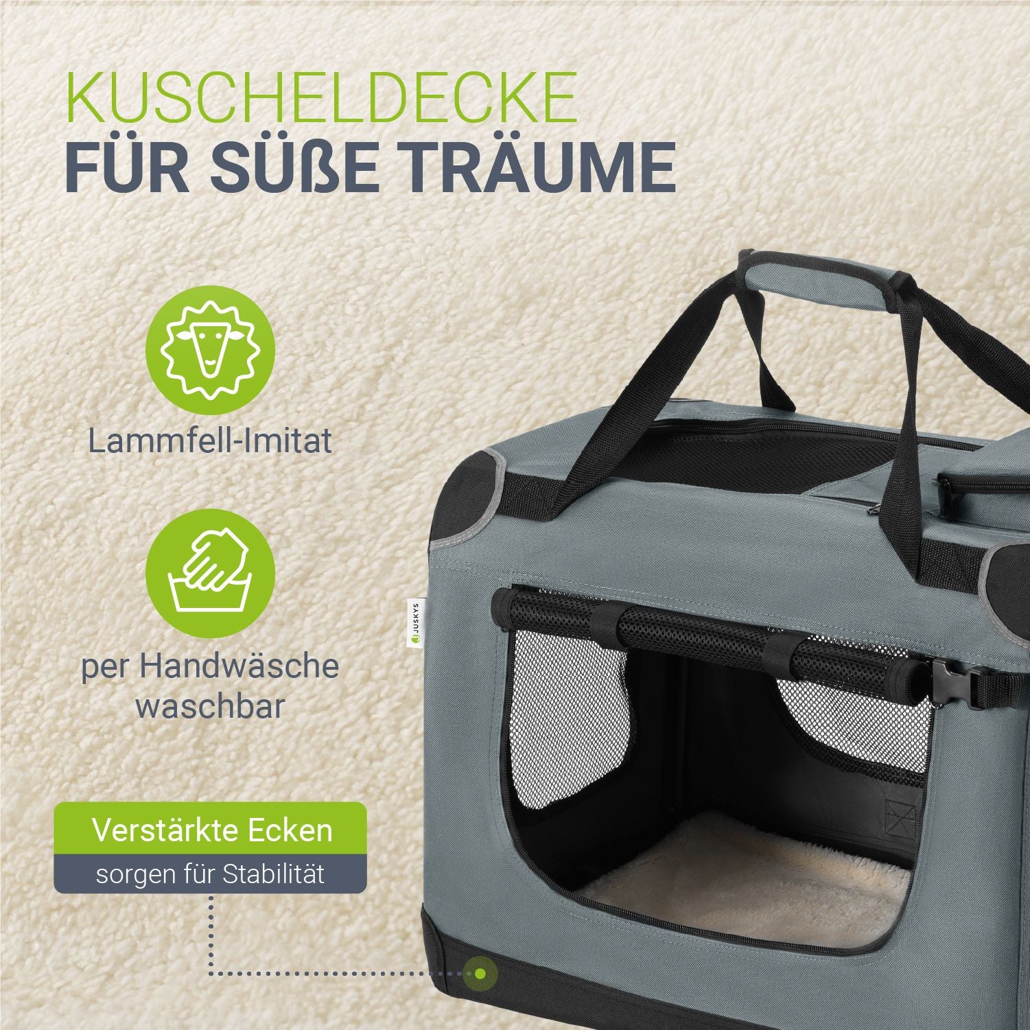 juskys-lassie-hundebox-auto-faltbar-gr-e-s-grau-stoff image 6