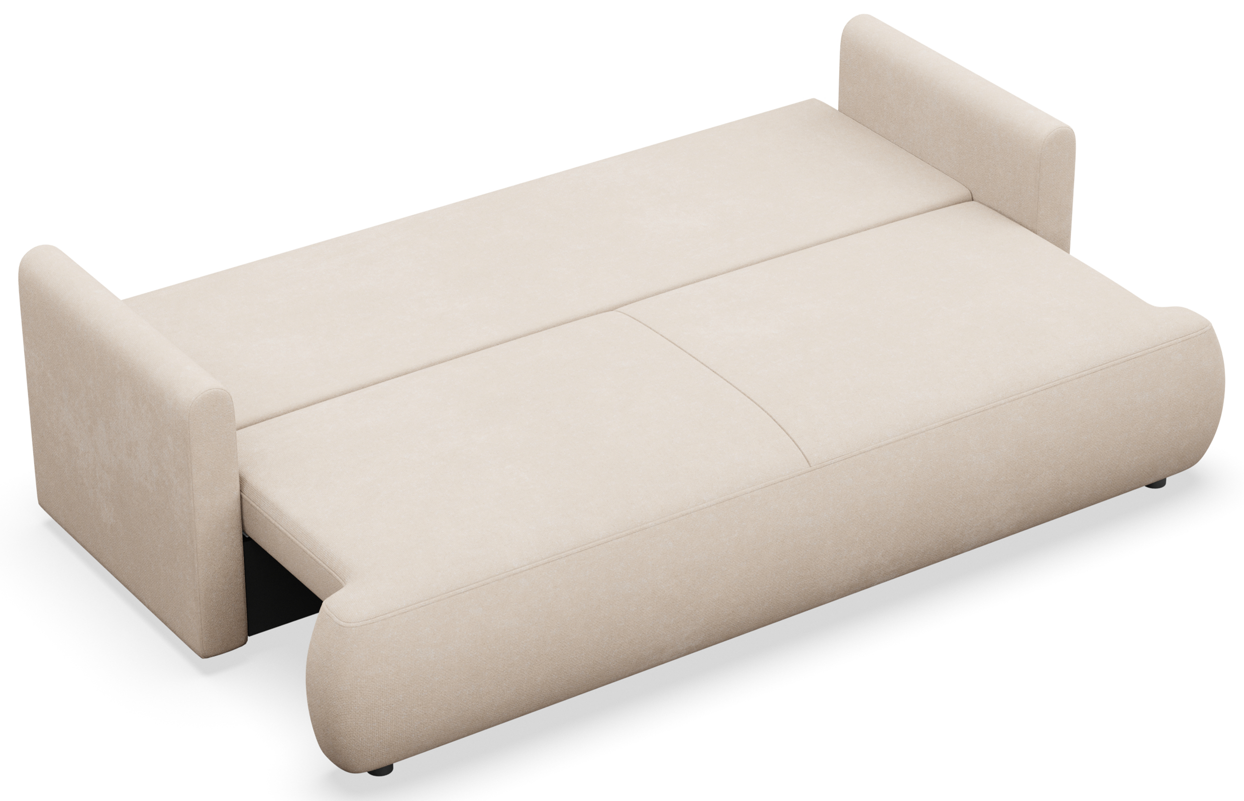 selsey-ovo-mini-dreisitziges-ausklappbares-sofa-mit-stauraum-creme-chenille image 2