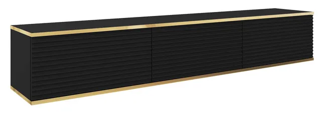 selsey-mucalma-tv-schrank-175-cm-schwarz-mit-goldenen-lamellenakzenten image 1