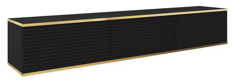 selsey-mucalma-tv-schrank-175-cm-schwarz-mit-goldenen-lamellenakzenten image 1