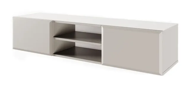 selsey-chocolated-h-ngender-tv-schrank-137-cm-sandbeige-mit-2-t-ren-und-nische image 1