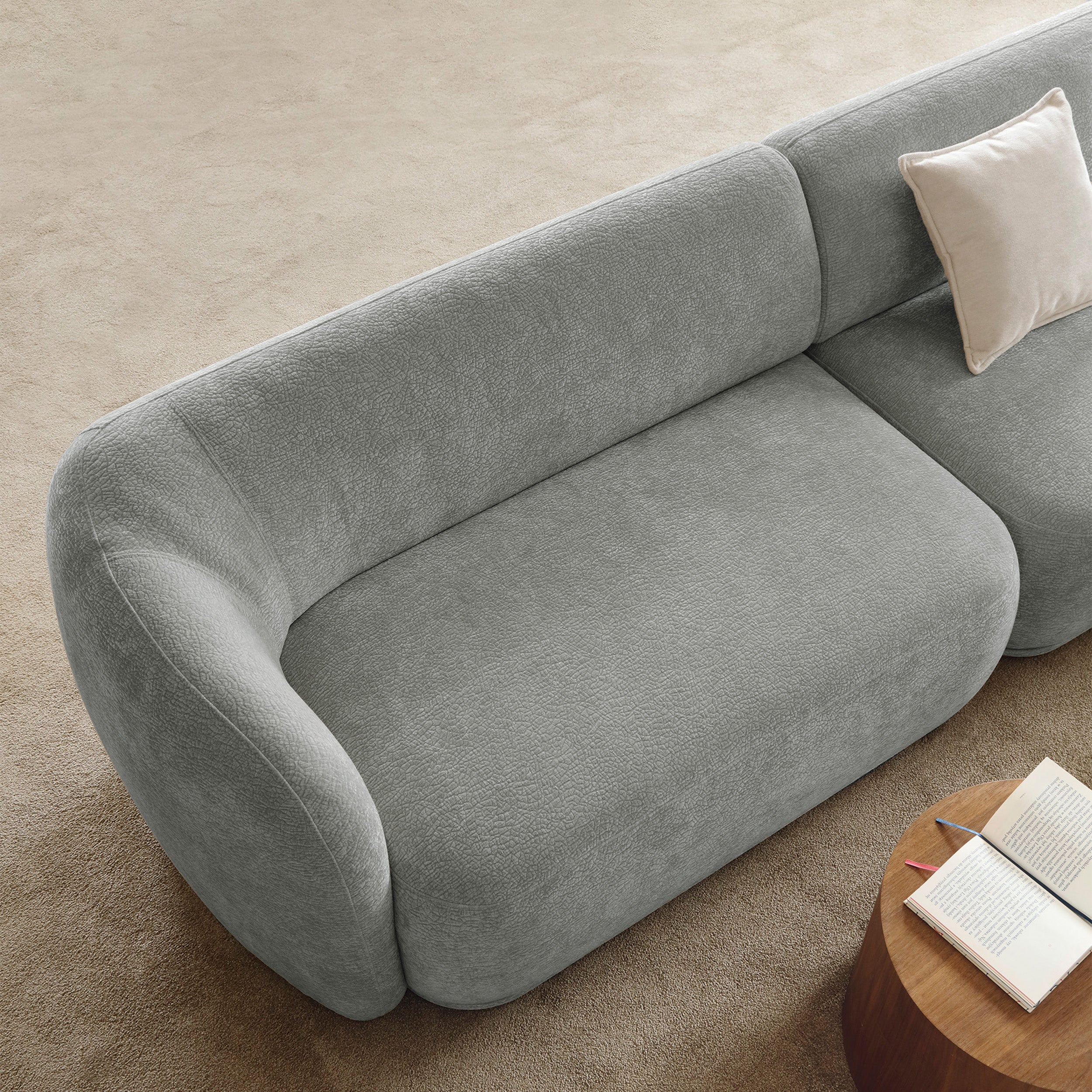 selsey-bommo-modulares-ecksofa-l-form-rechts-mit-pouf-grauer-chenille-stoff image 7