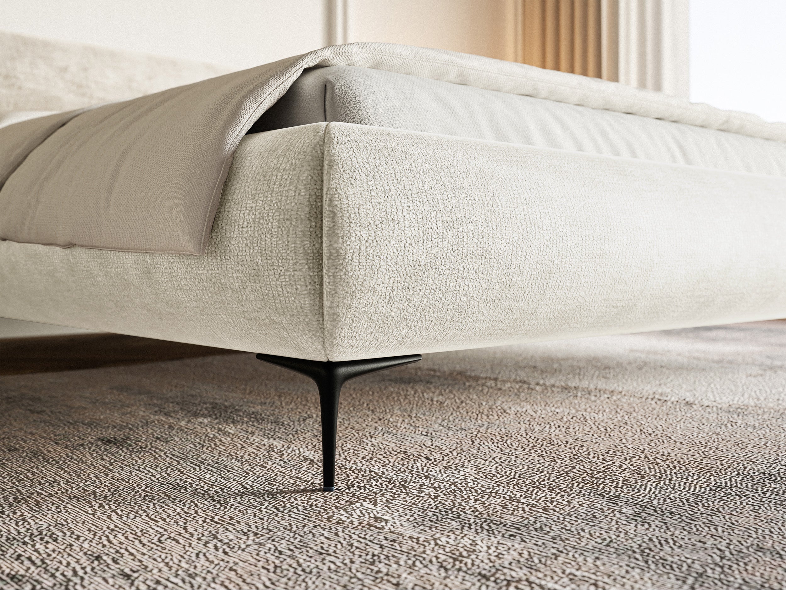 selsey-roule-polsterbett-140x200-cm-grau-beige-chenille-mit-schwarzen-f-en image 4