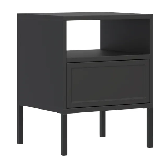 selsey-velveto-nachttisch-45-cm-schwarz-mit-schublade-und-fach image 1