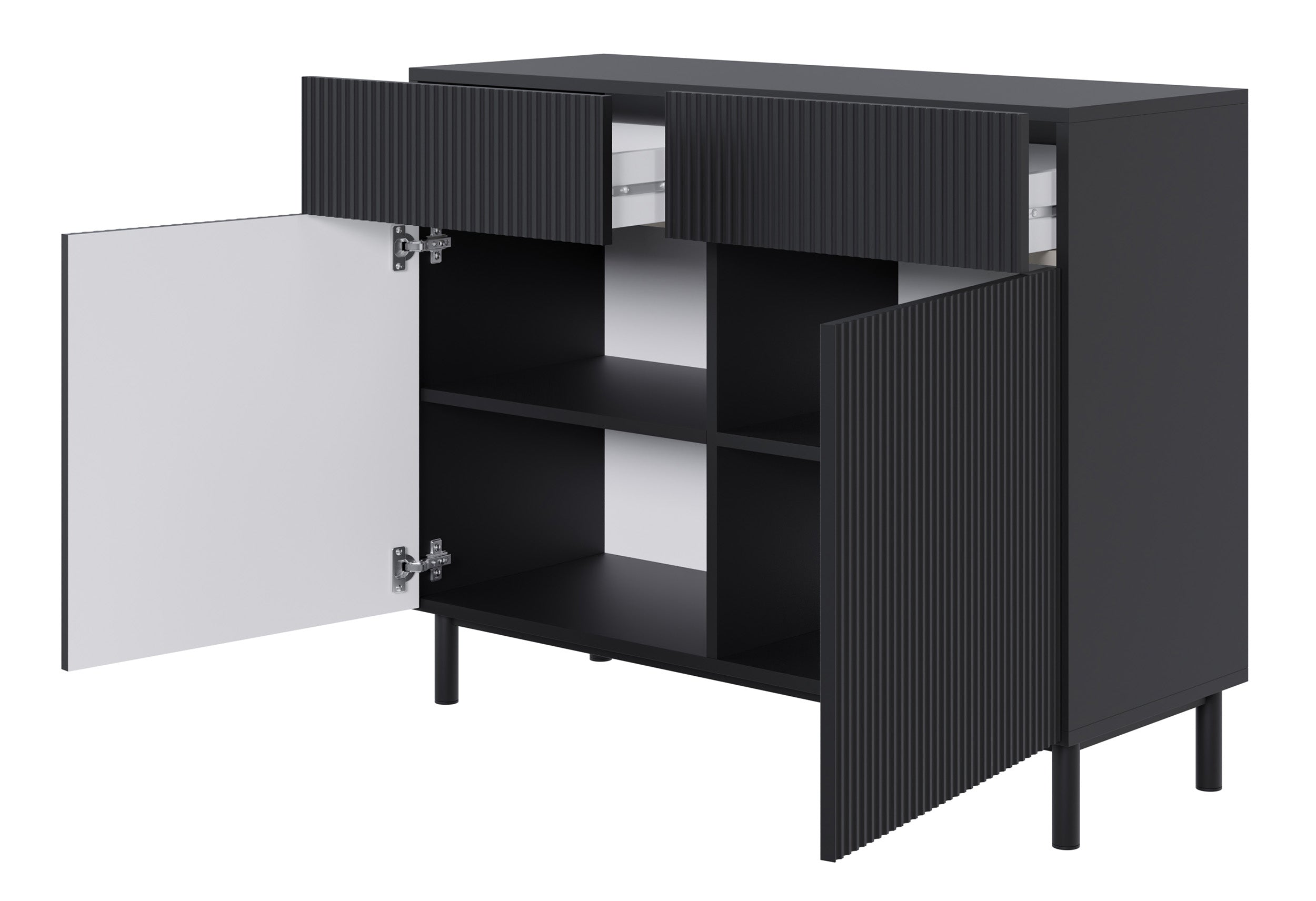 selsey-veldio-new-kommode-100-cm-zweit-rig-mit-zwei-schubladen-schwarz-gefr-ste- image 1