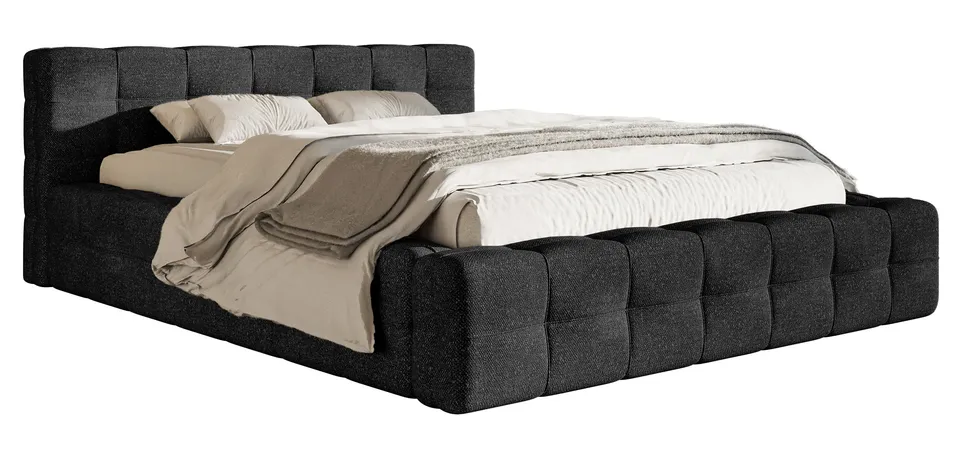 selsey-puffly-polsterbett-160x200-cm-mit-stauraum-schwarz-chenille image 1