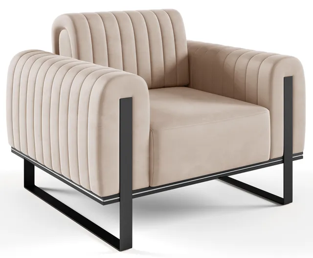 selsey-parissa-schalensitz-sessel-hellbeige-samt-schwarze-beine image 1