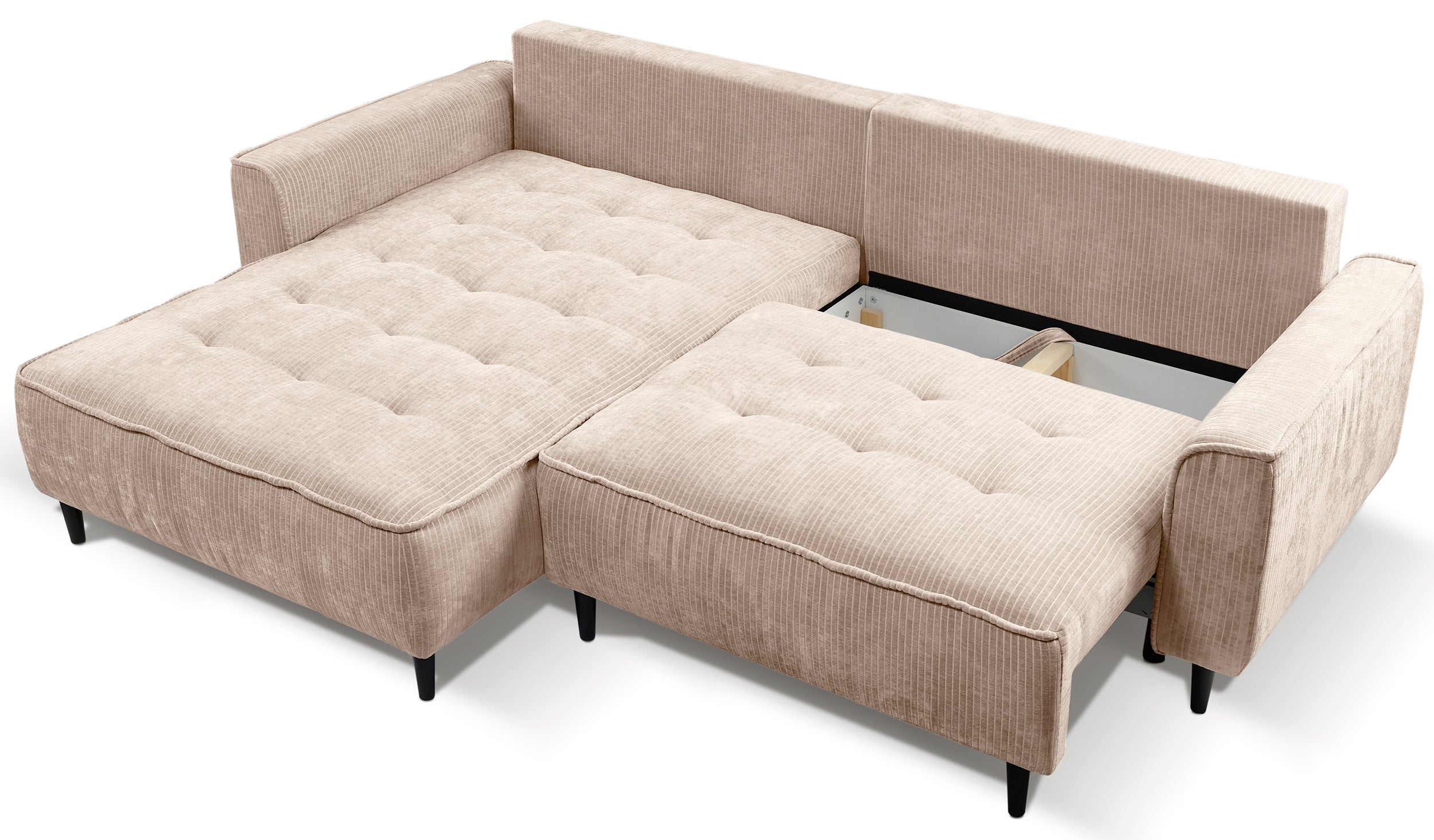 selsey-blues-ecksofa-mit-schlaffunktion-l-form-links-beiger-cord-mit-stauraum image 4
