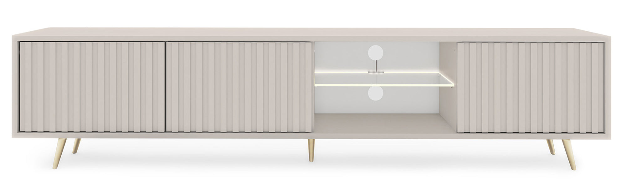 selsey-tv-schrank-bello-175-cm-3-t-rig-kaschmir-gold-lamellen-led-glasablage image 6