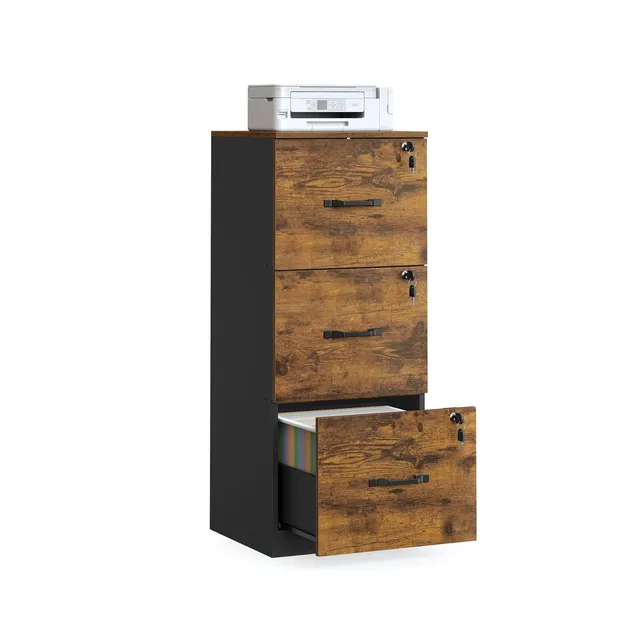 vasagle-aktenschrank-mit-3-schubladen-abschlie-bar image 1