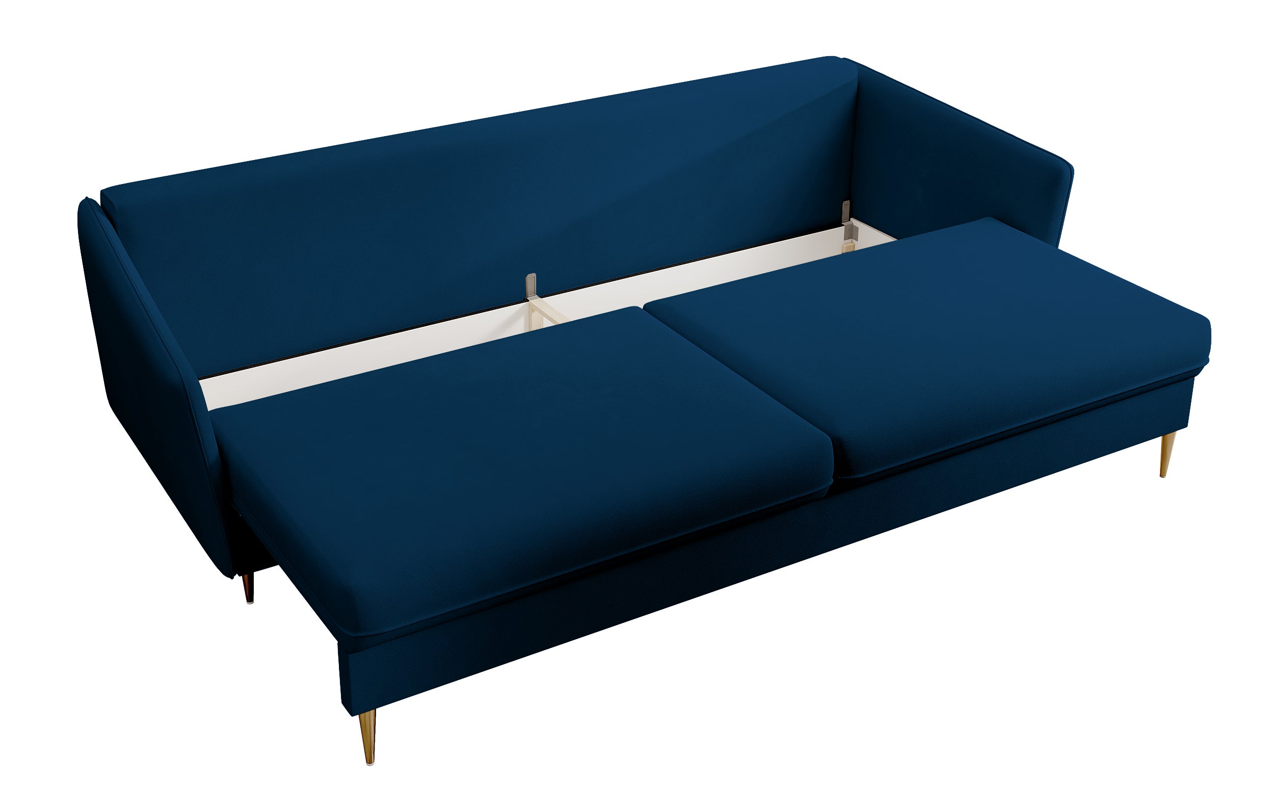 selsey-volio-3-sitzer-schlafsofa-samtvelours-marineblau-wasserabweisend-goldbein image 8