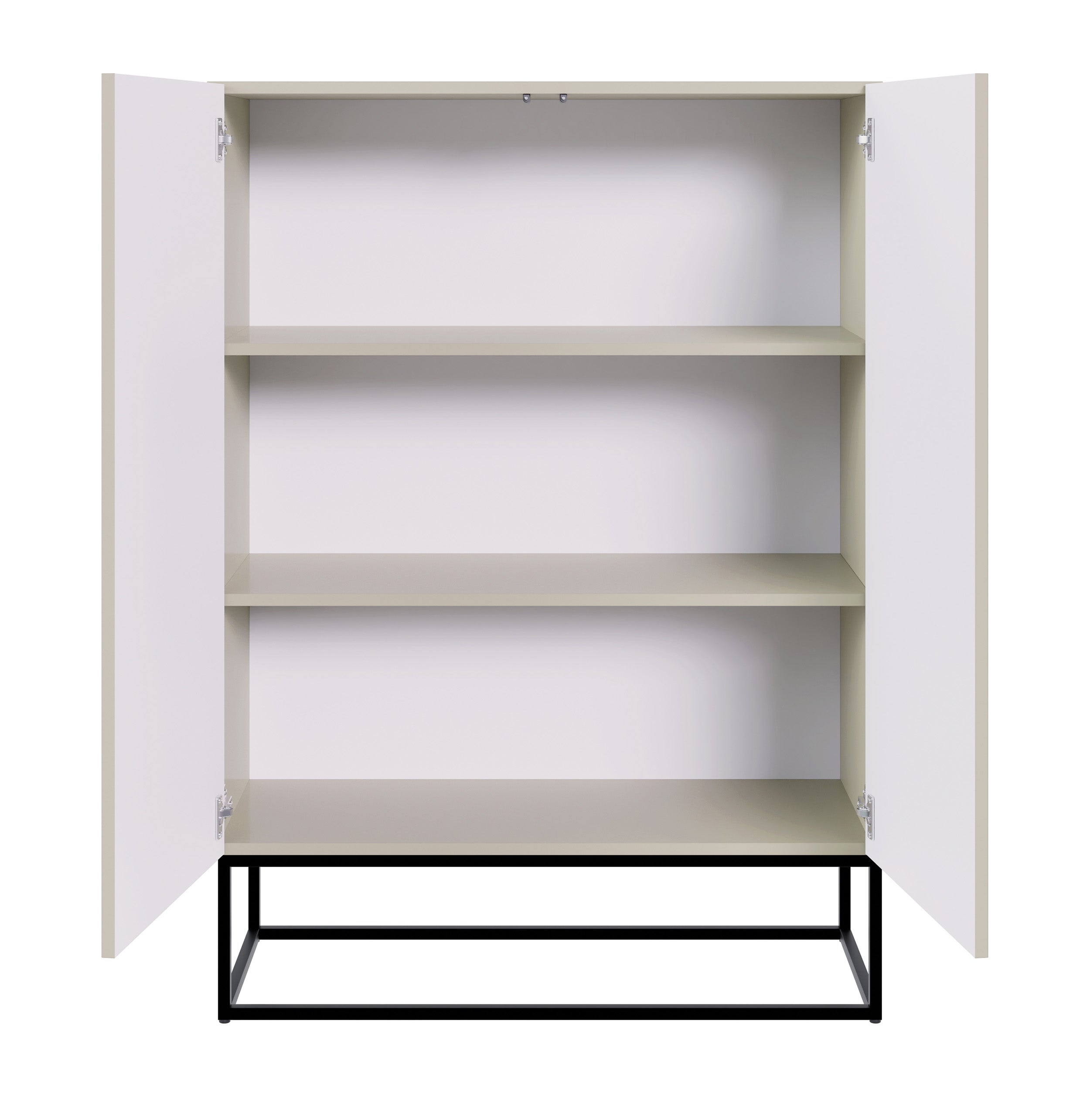 selsey-veldio-zweit-rige-kommode-90-cm-grau-beige-mit-gefr-ster-front-und-schwar image 6
