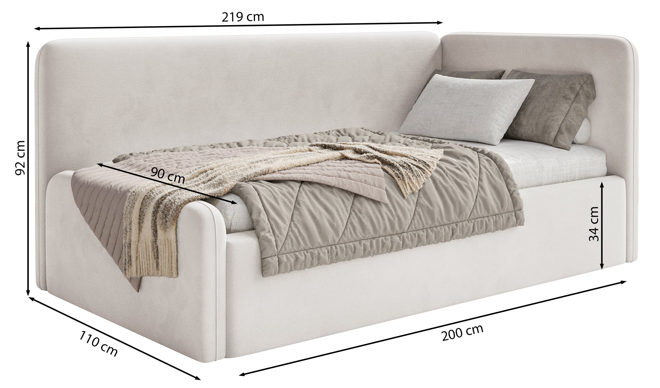selsey-fanklo-jugendbett-90x200-cm-links-mit-stauraum-hellbeiger-velours image 6