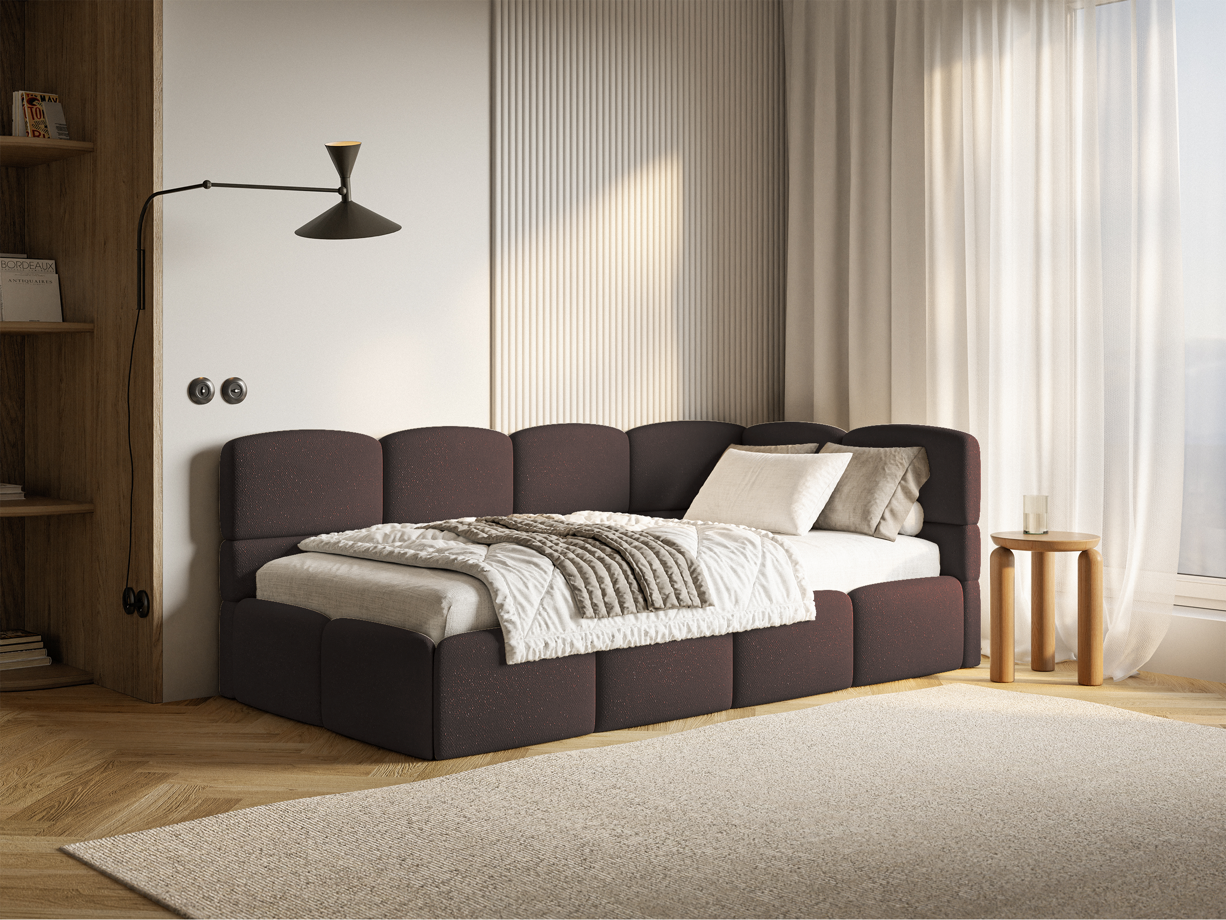 selsey-cloudy-jugendbett-90x200-cm-rechtsseitig-mit-stauraum-brauner-chenille image 2